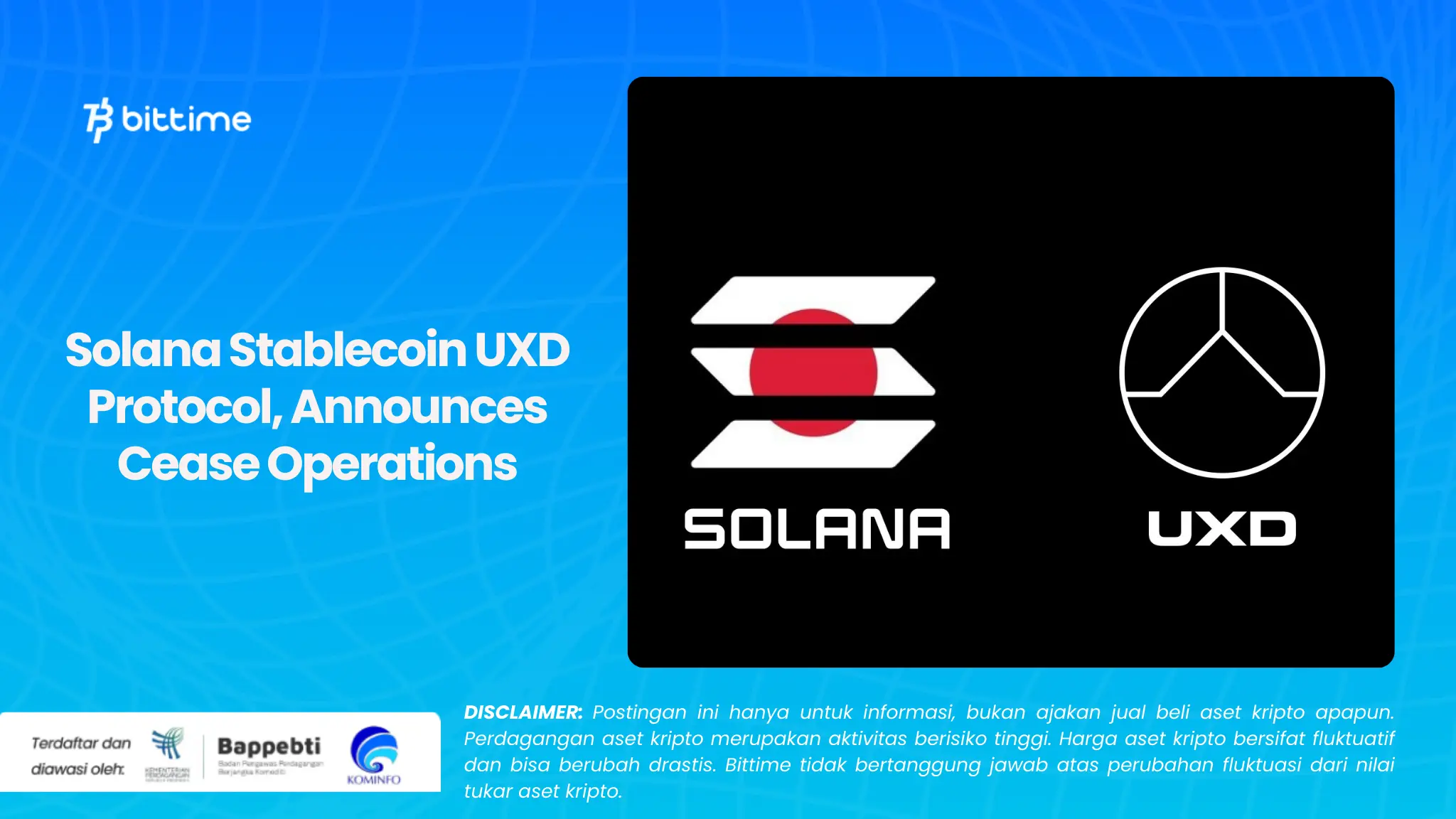 Solana Stablecoin UXD Protocol, Announces Cease Operations