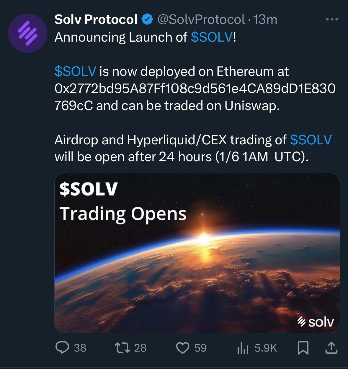 Solv Protocol Megadrop Pengembang Bagikan 588 Juta Token SOLV