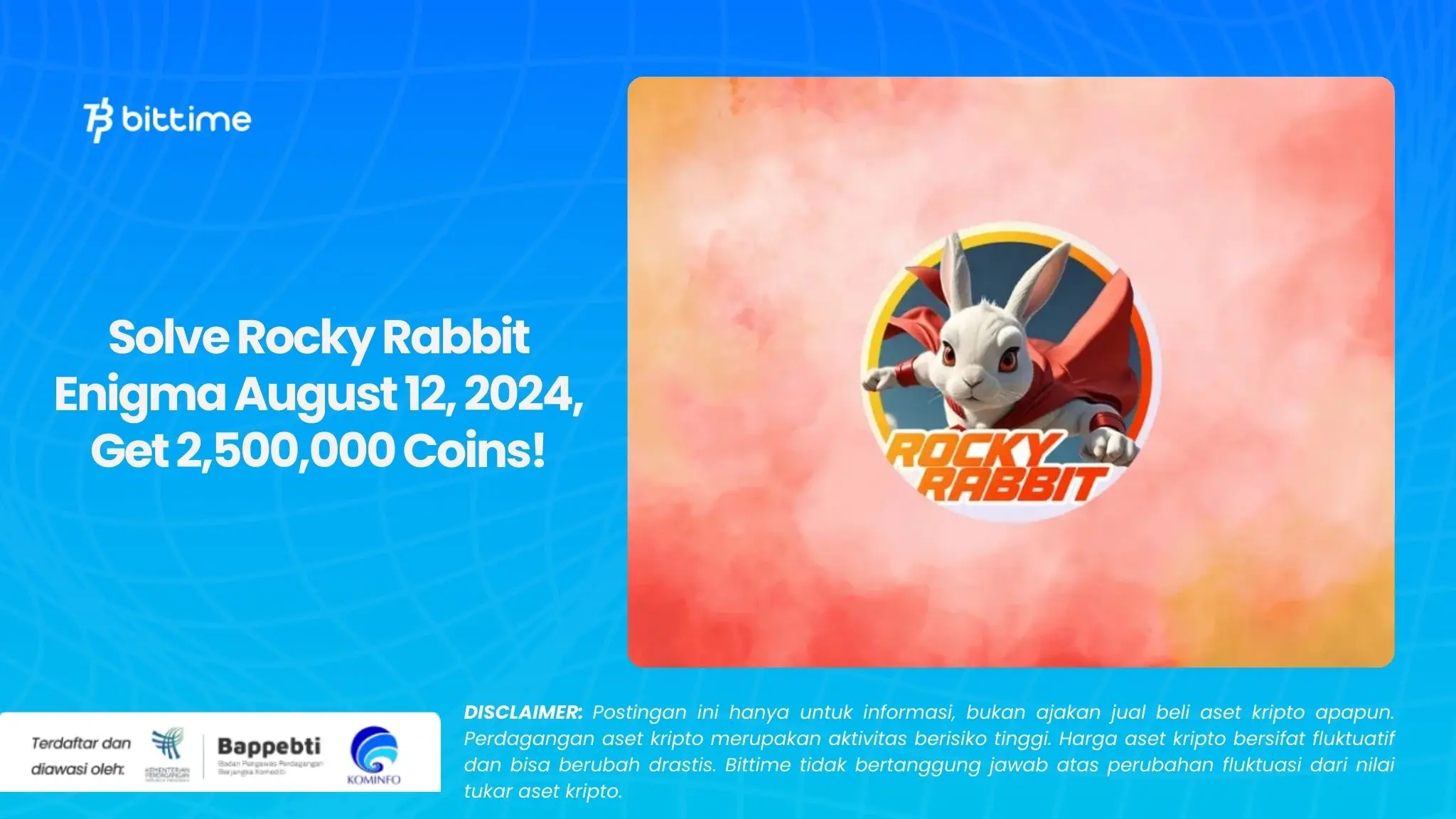 Solve Rocky Rabbit Enigma August 12, 2024, Get 2,500,000 Coins!.webp