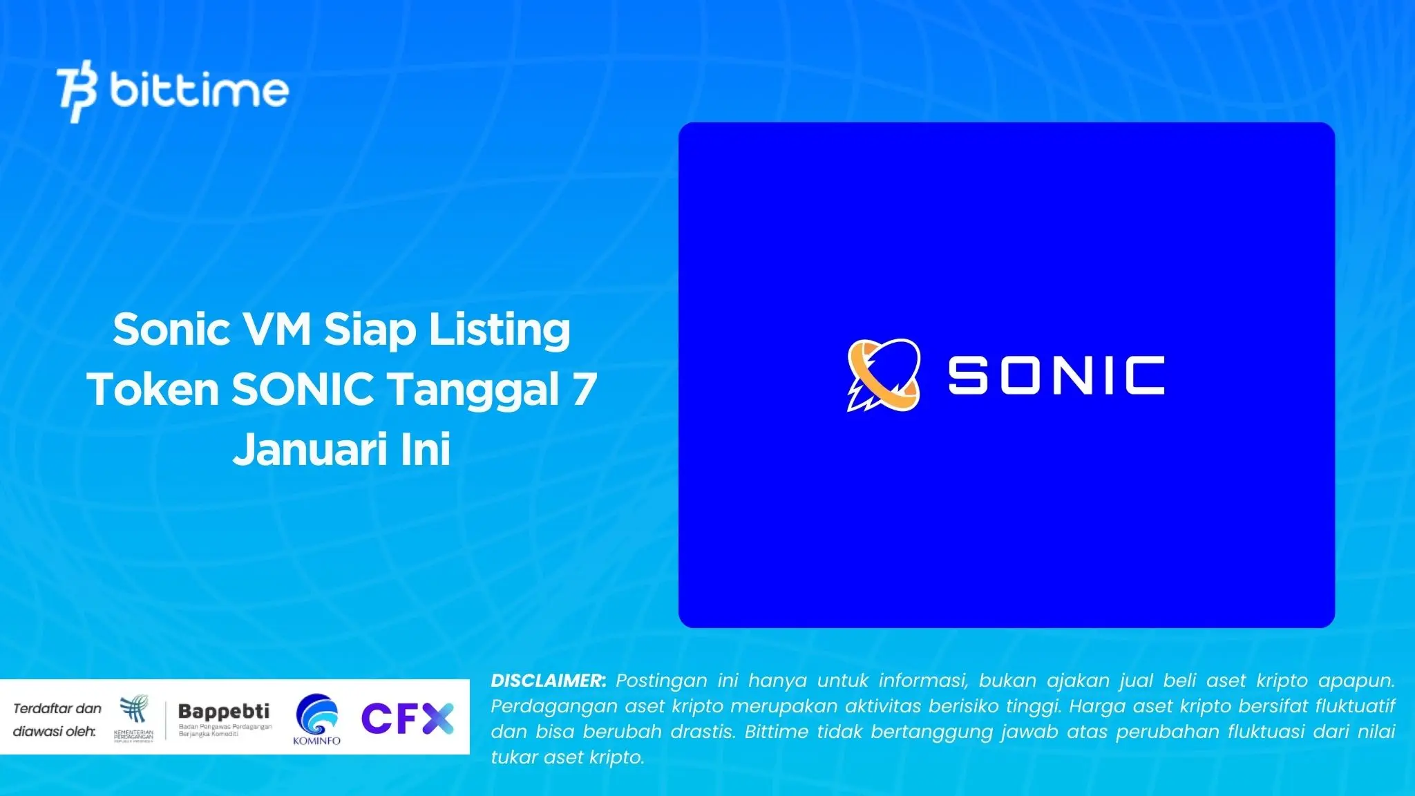 Sonic VM Siap Listing Token SONIC Tanggal 7 Januari Ini.