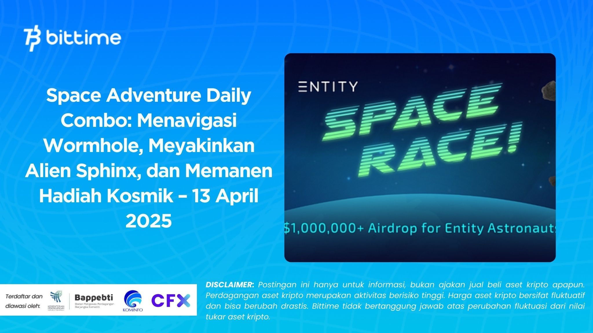 Space Adventure Daily Combo Menavigasi Wormhole, Meyakinkan Alien Sphinx, dan Memanen Hadiah Kosmik – 13 April 2025.