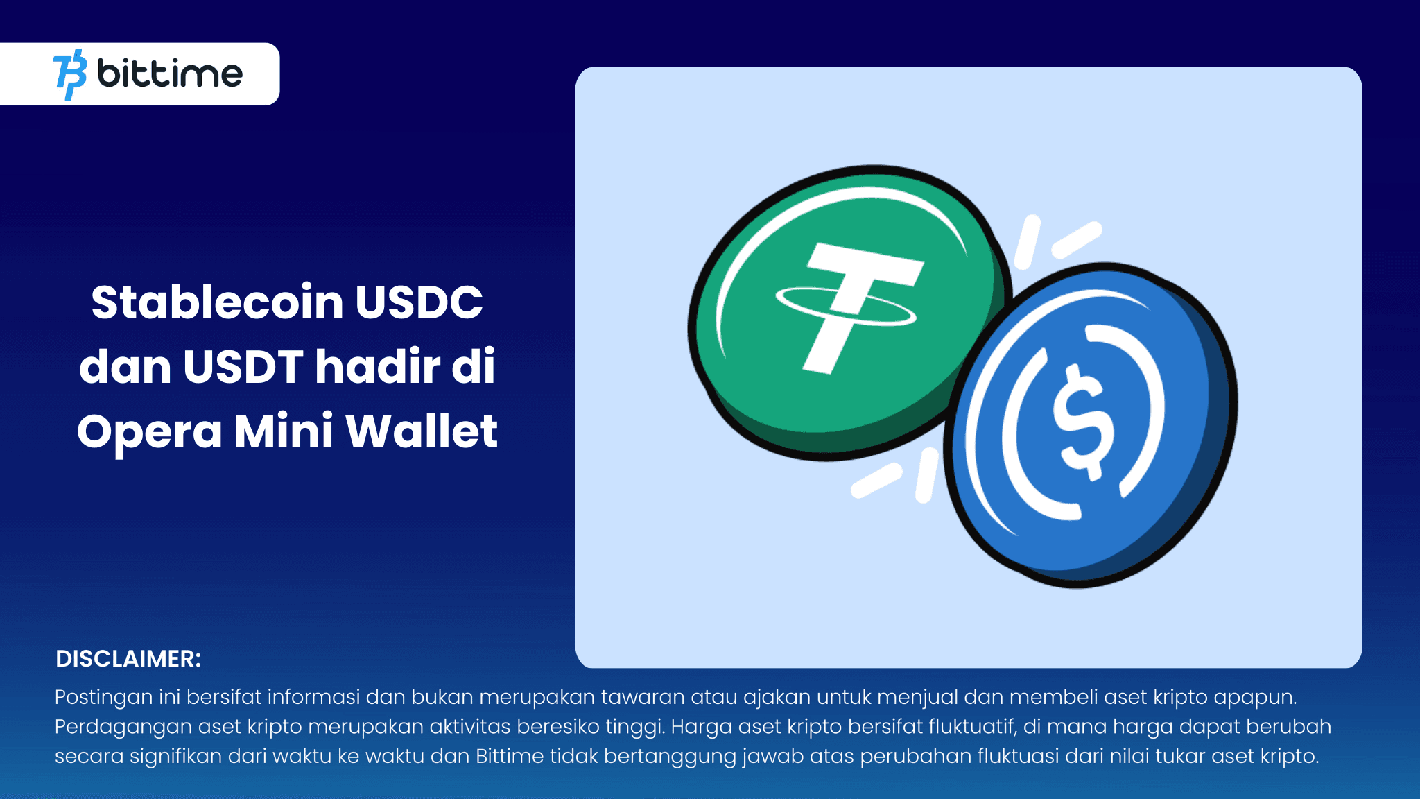 Stablecoin USDC dan USDT hadir di Opera Mini Wallet