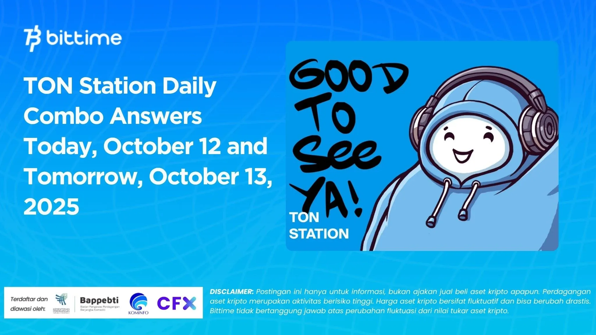 TON Station Daily Combo Answers Today, October 12 and Tomorrow, October 13, 2025