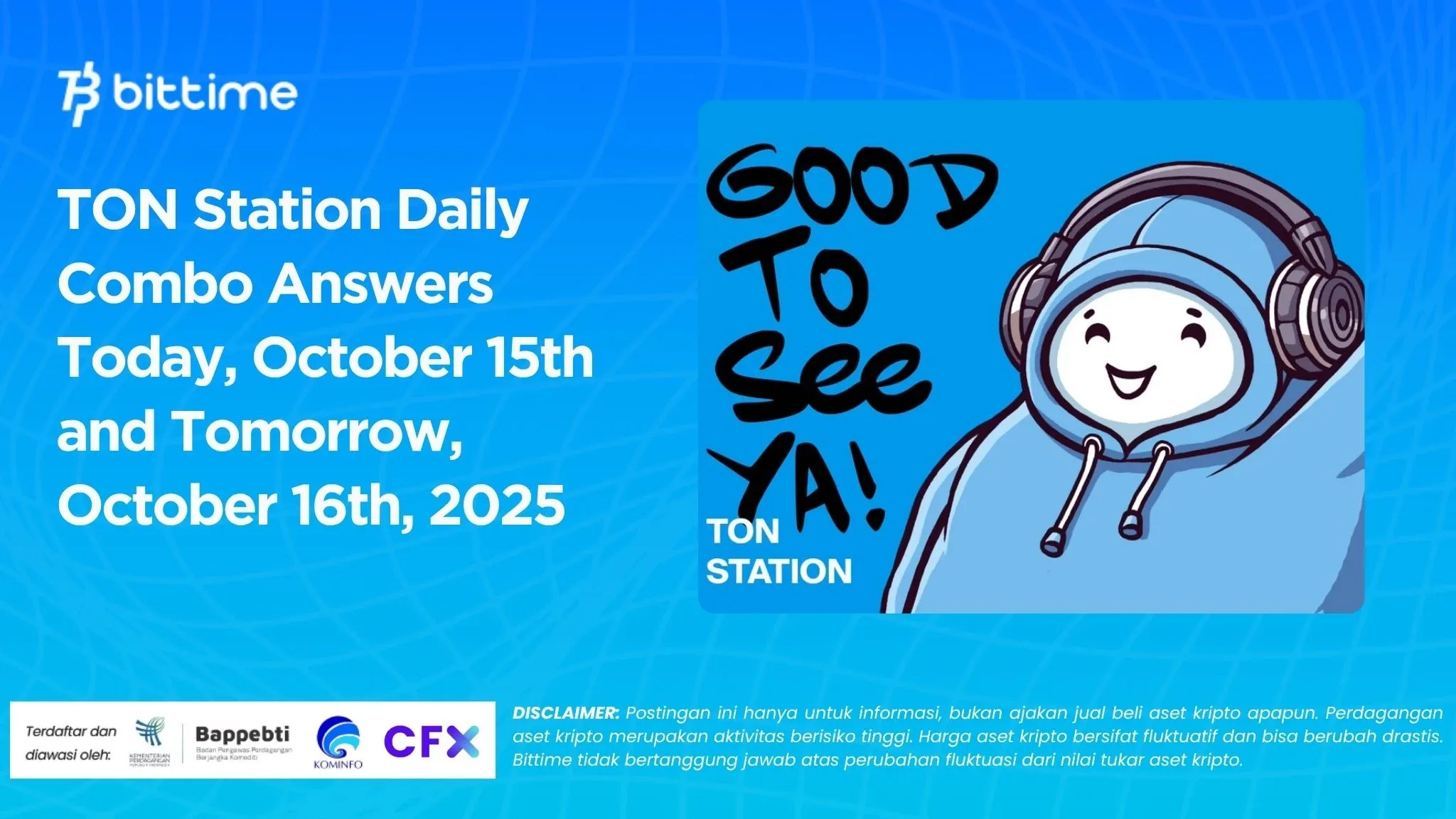 TON Station Daily Combo Answers Today, October 15th and Tomorrow, October 16th, 2025