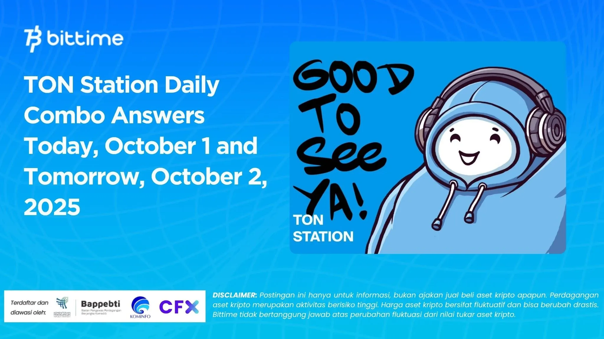 TON Station Daily Combo Answers Today, October 1 and Tomorrow, October 2, 2025