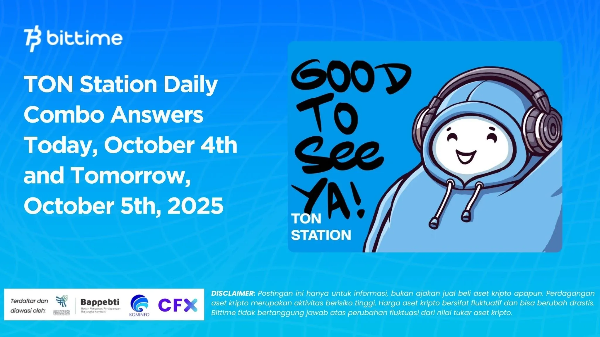 TON Station Daily Combo Answers Today, October 4th and Tomorrow, October 5th, 2025