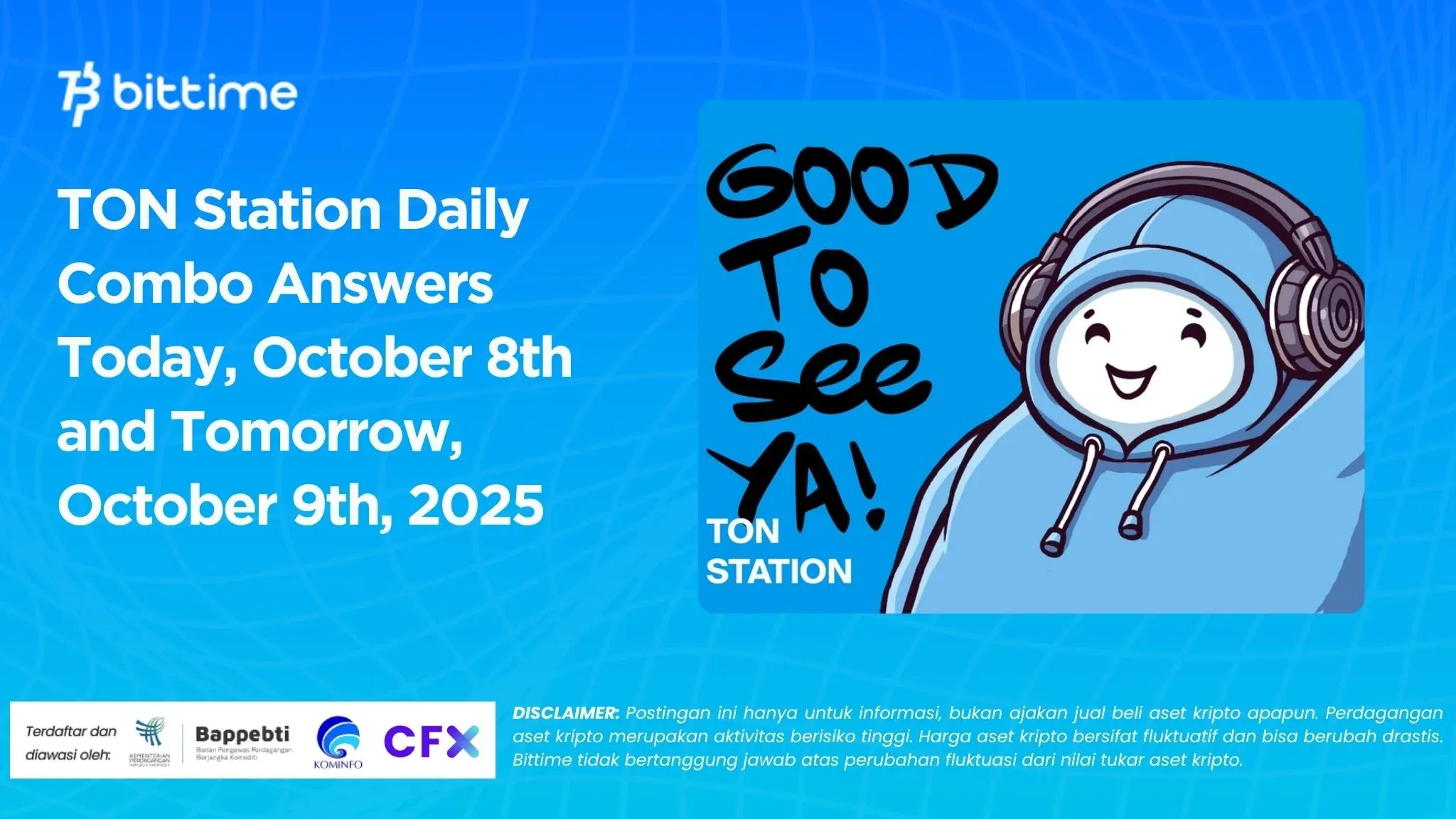 TON Station Daily Combo Answers Today, October 8th and Tomorrow, October 9th, 2025