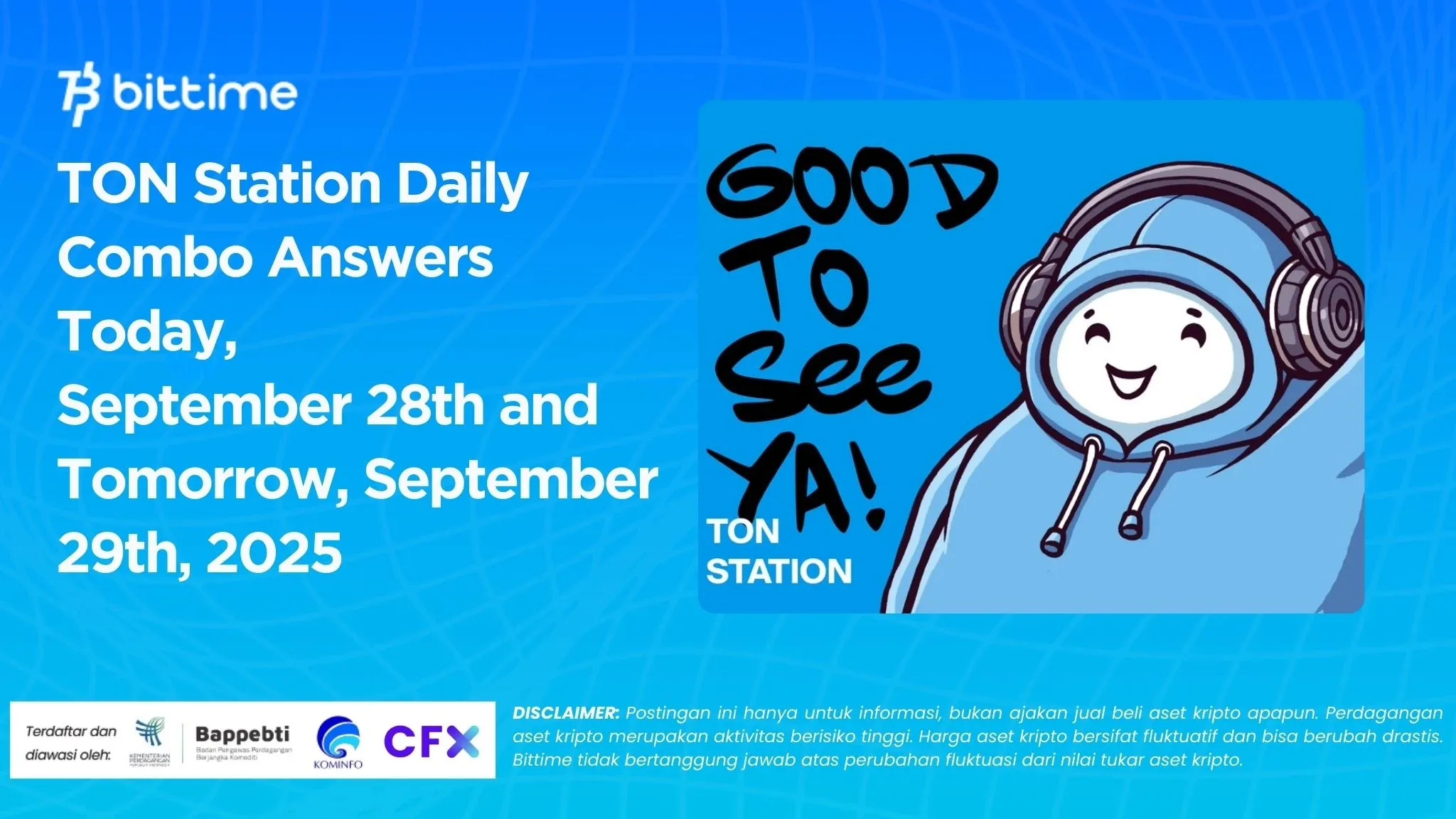 TON Station Daily Combo Answers Today, September 28th and Tomorrow, September 29th, 2025