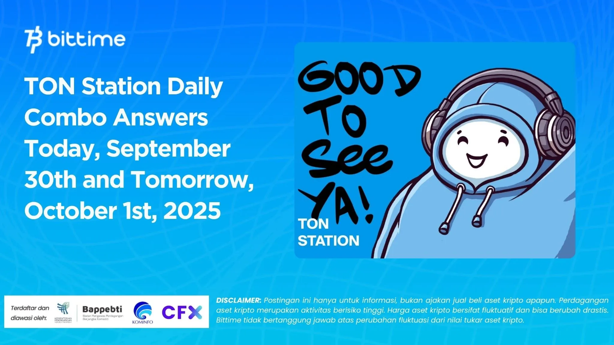 TON Station Daily Combo Answers Today, September 30th and Tomorrow, October 1st, 2025