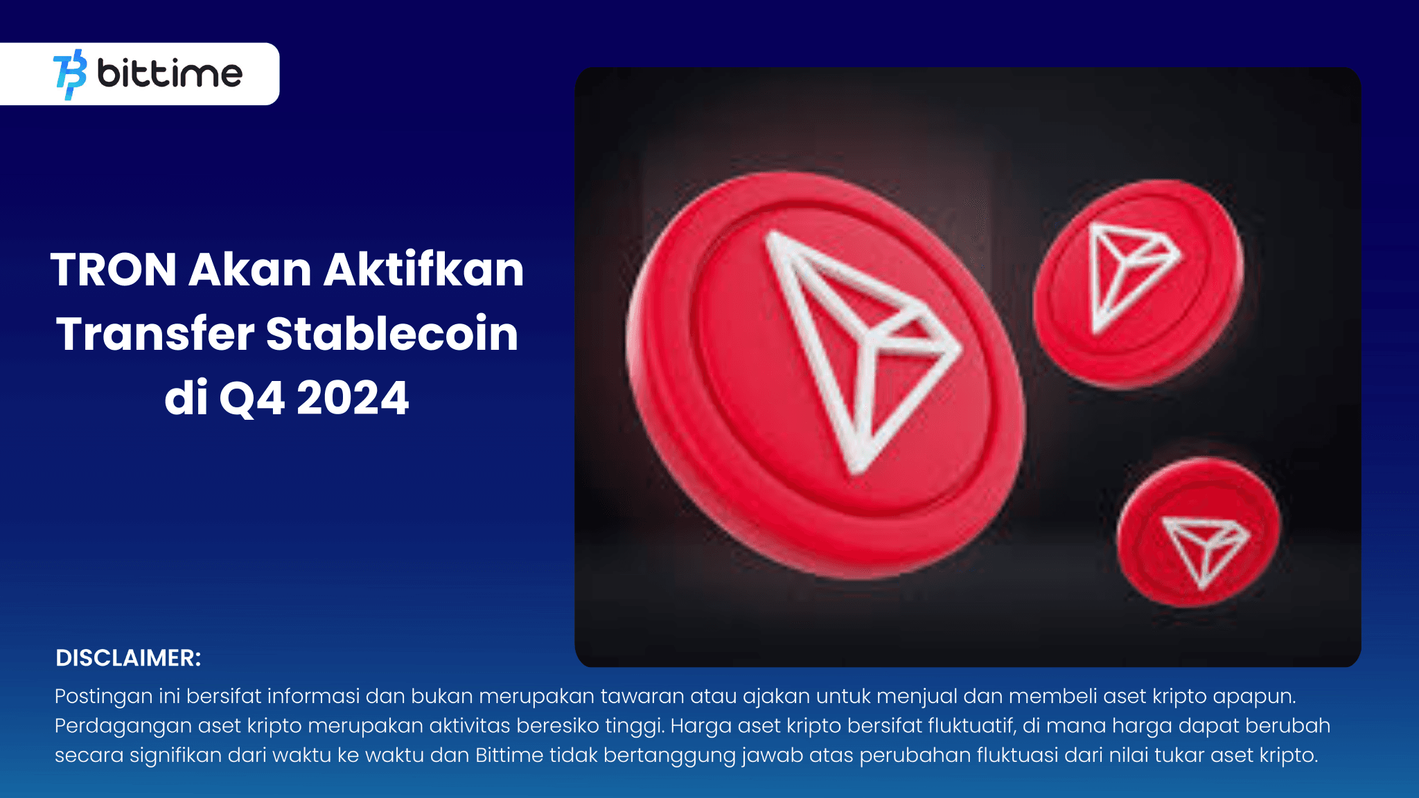 TRON Akan Aktifkan Transfer Stablecoin di Q4 2024