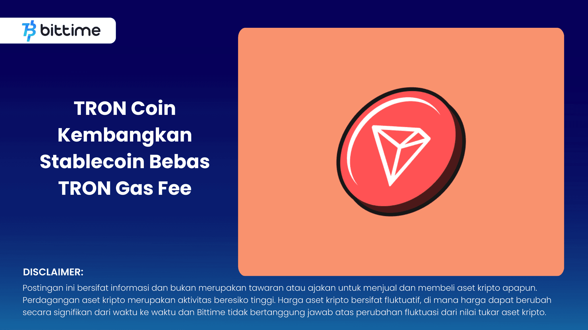 TRON Coin Kembangkan Stablecoin Bebas TRON Gas Fee