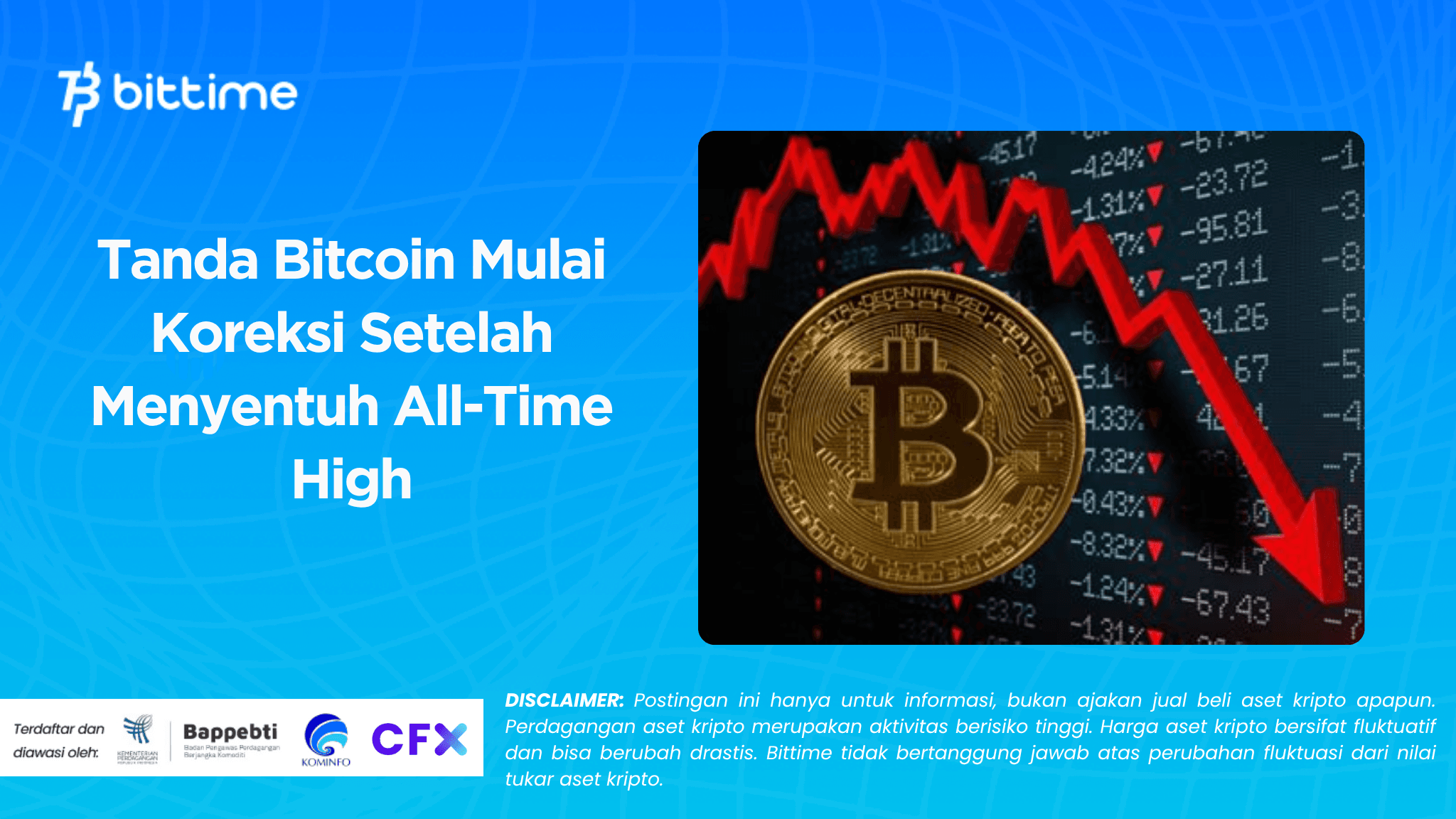 Tanda Bitcoin Mulai Koreksi Setelah Menyentuh All-Time High