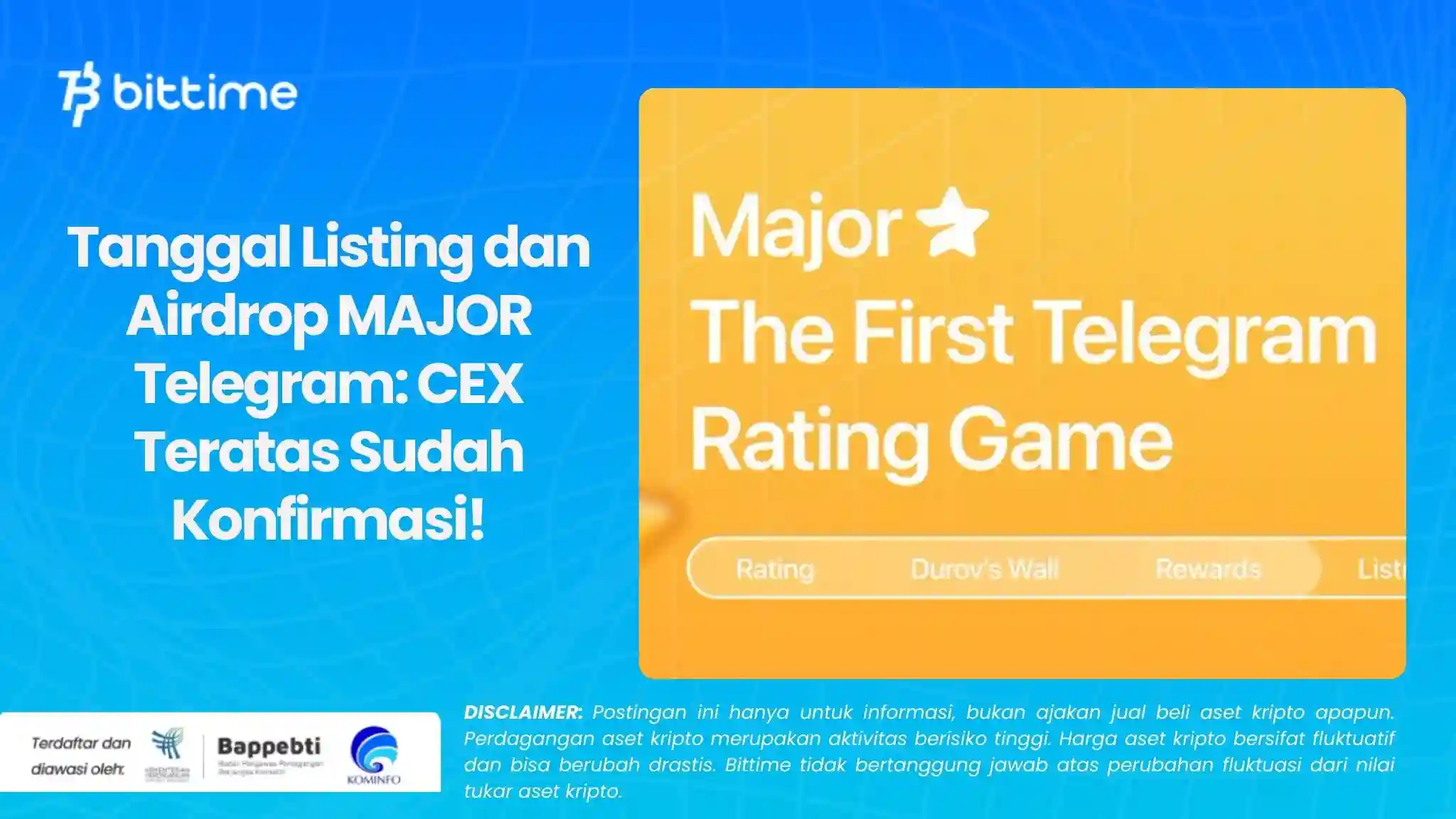 Tanggal Listing dan Airdrop MAJOR Telegram: CEX Teratas Sudah Konfirmasi!