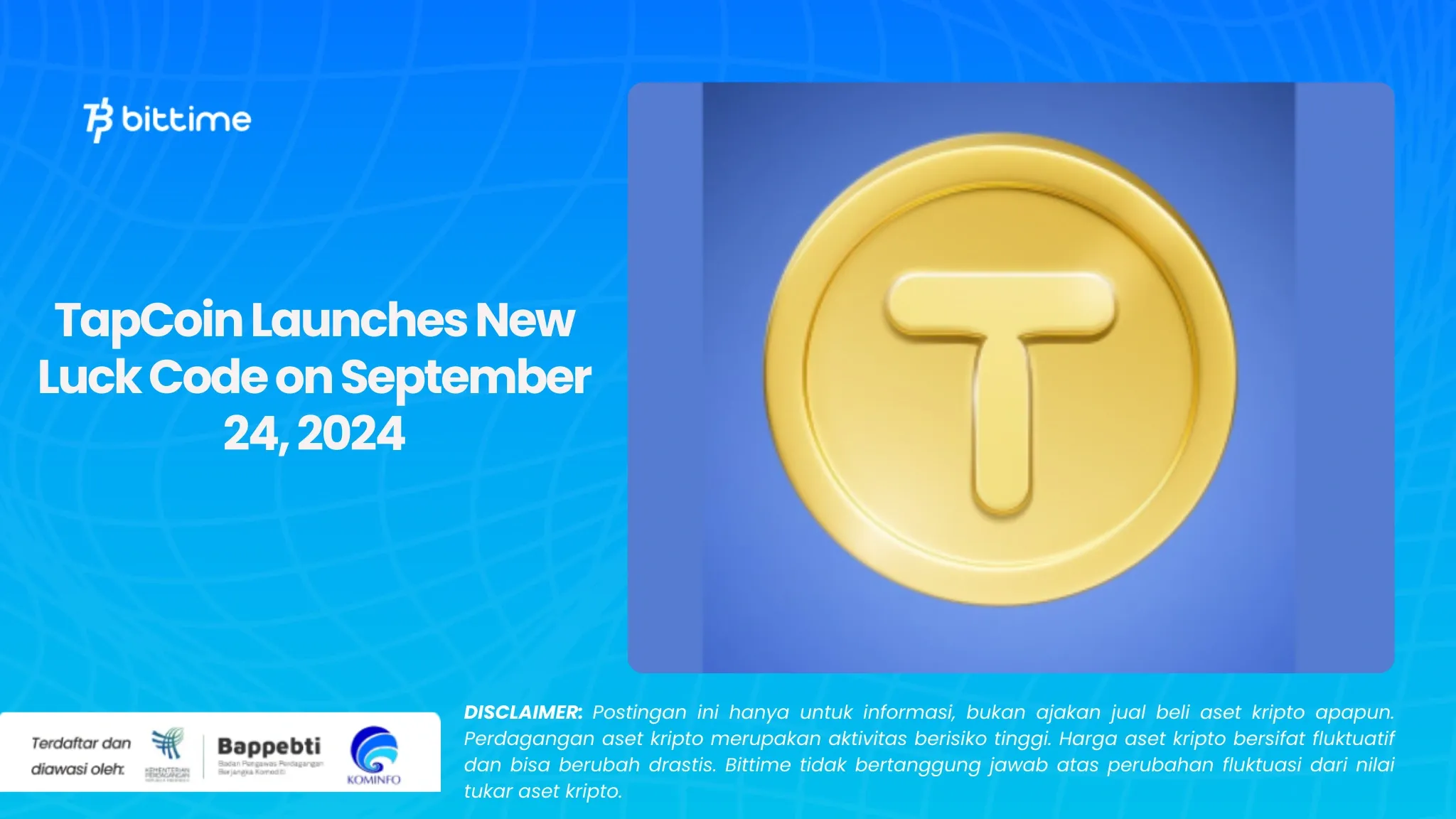 TapCoin Luncurkan New Luck Code pada 24 September 2024