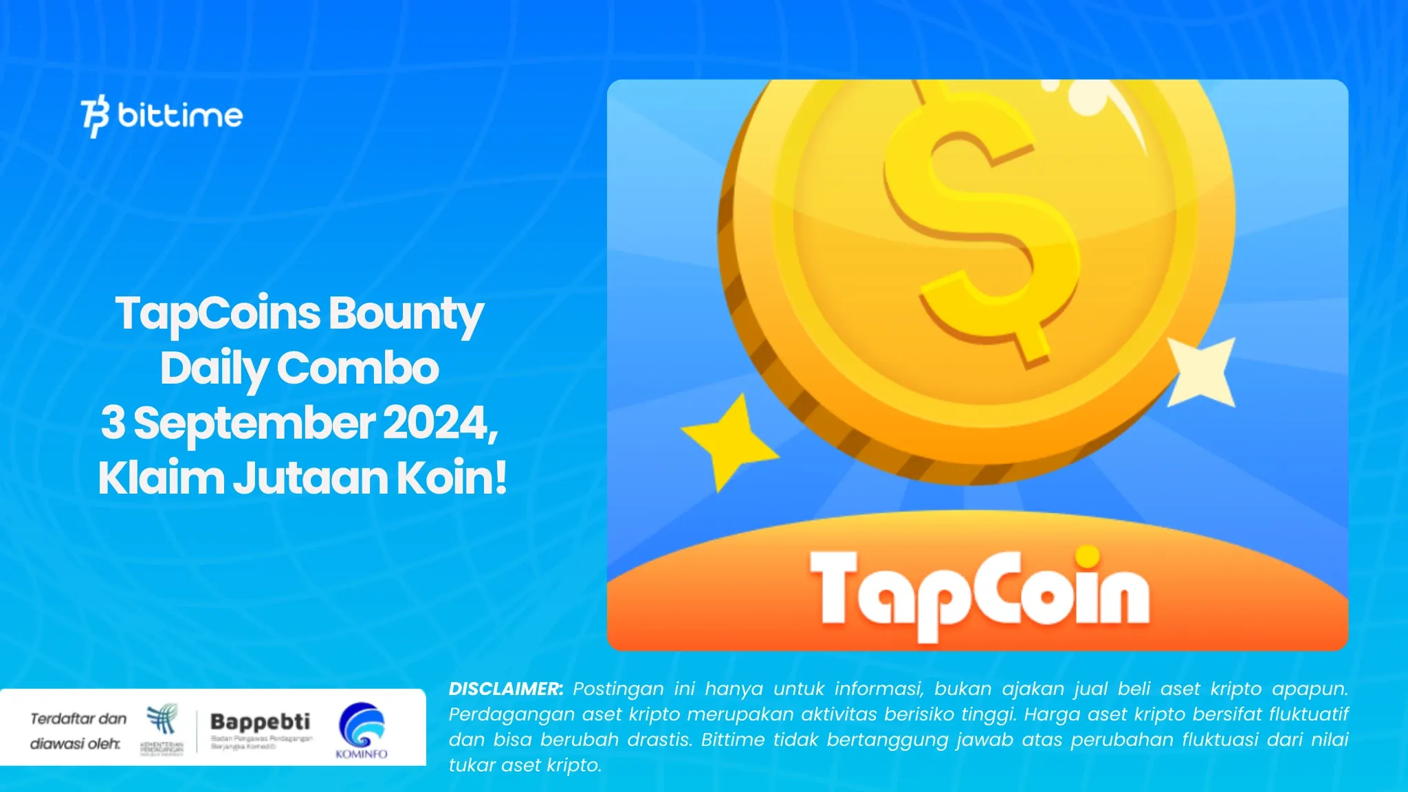 TapCoins Bounty Daily Combo 3 September 2024