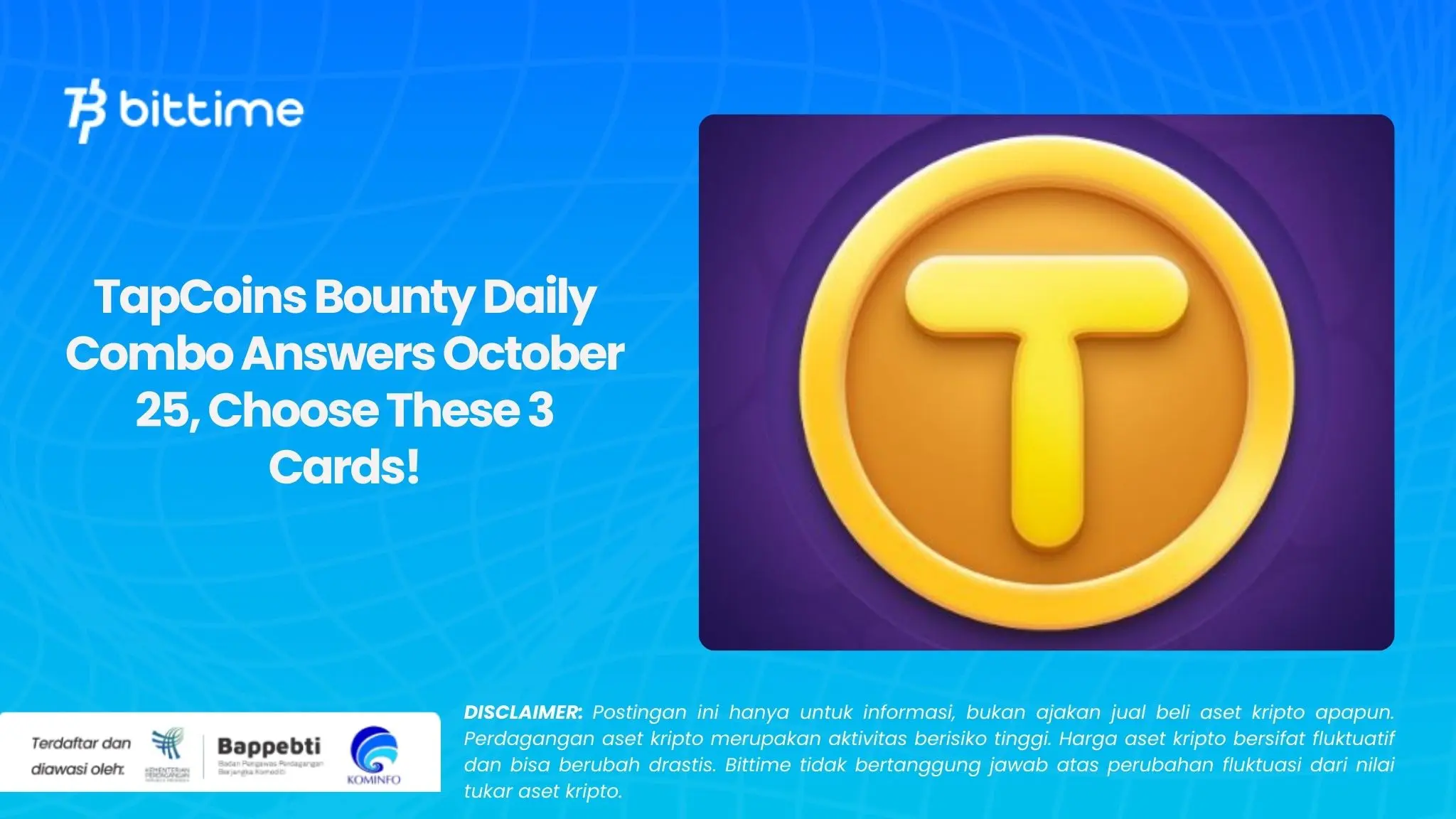 TapCoins Bounty Daily Combo Answers October 25, Choose These 3 Cards!
