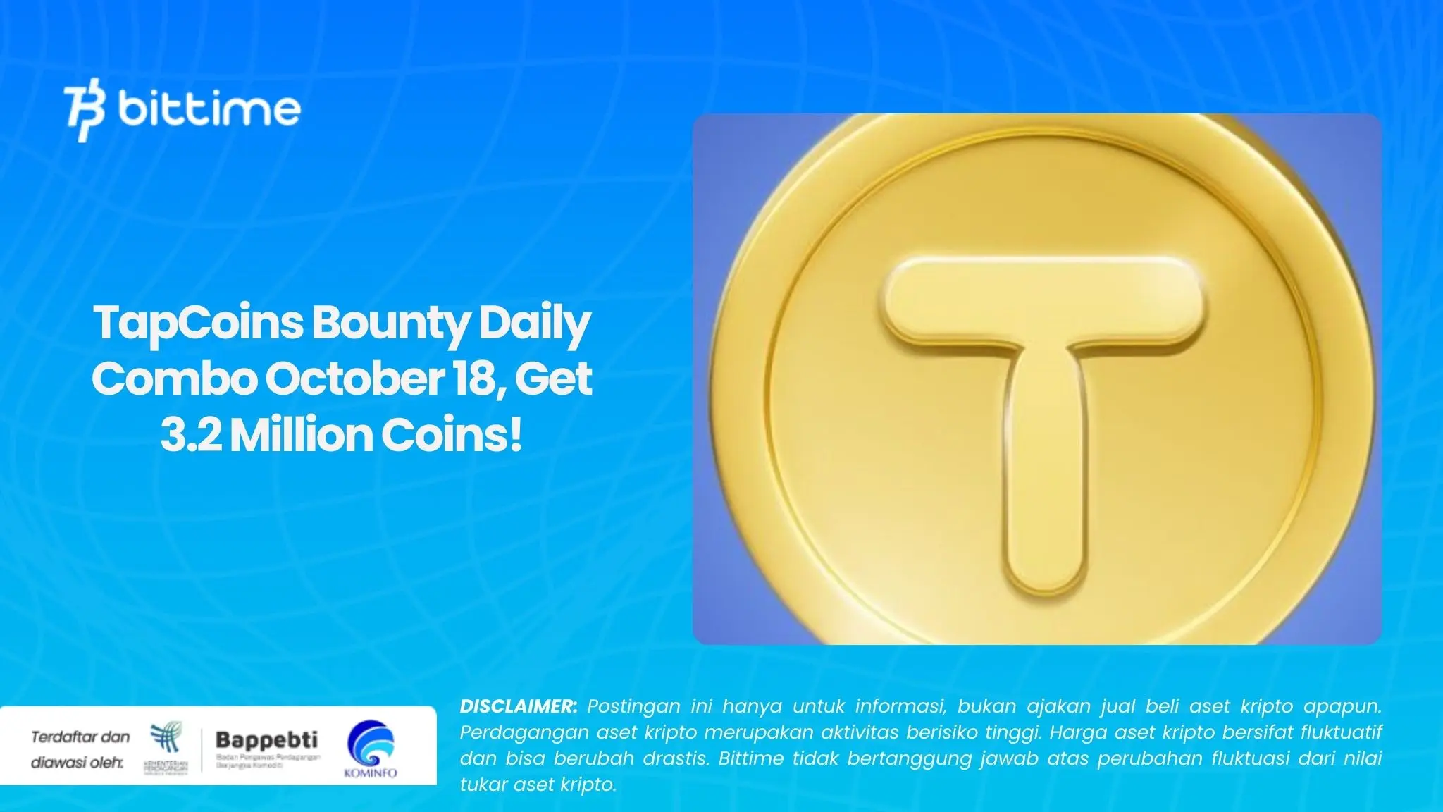 TapCoins Bounty Daily Combo October 18, Get 3.2 Million Coins!