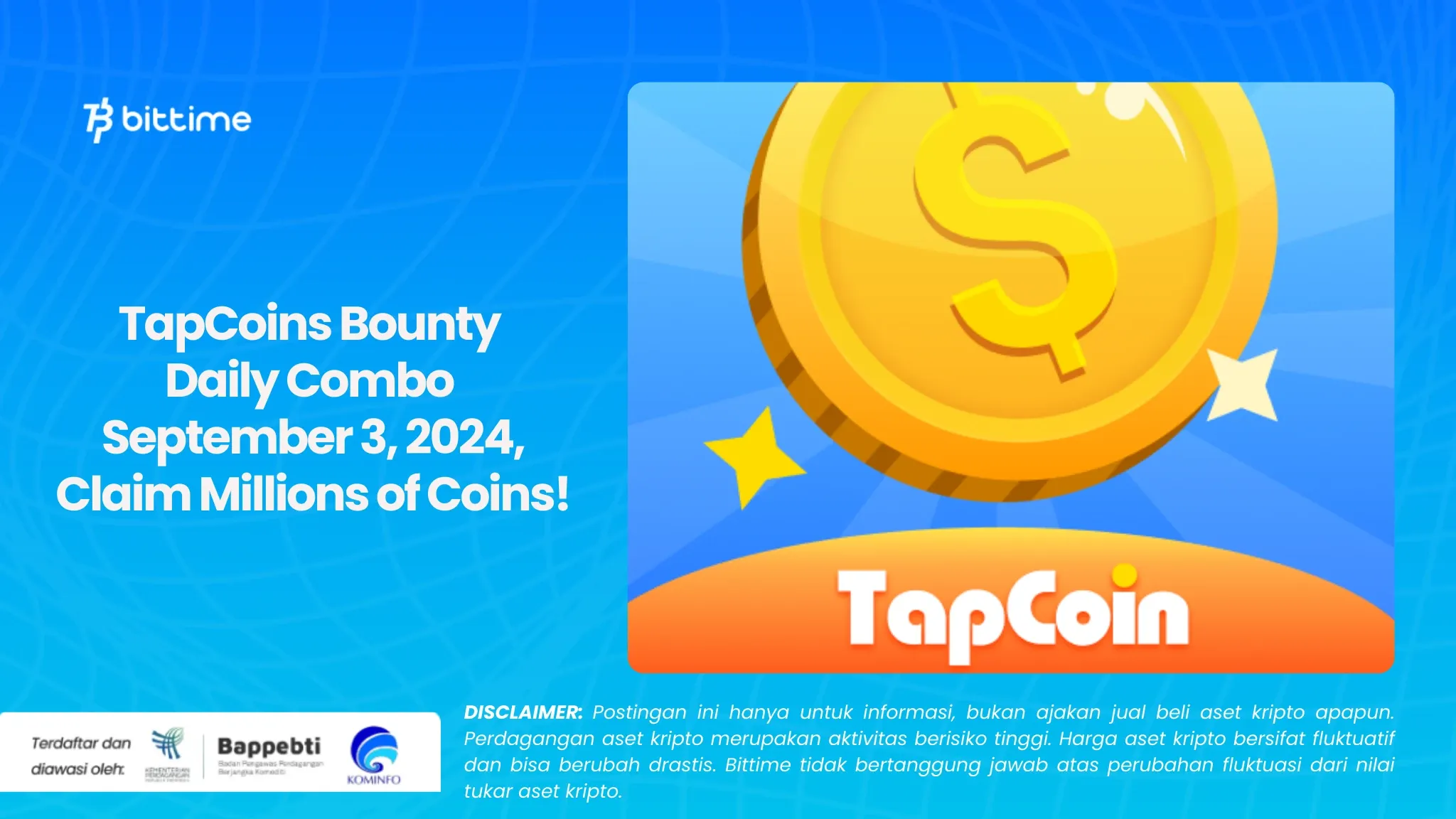TapCoins Bounty Daily Combo September 3, 2024