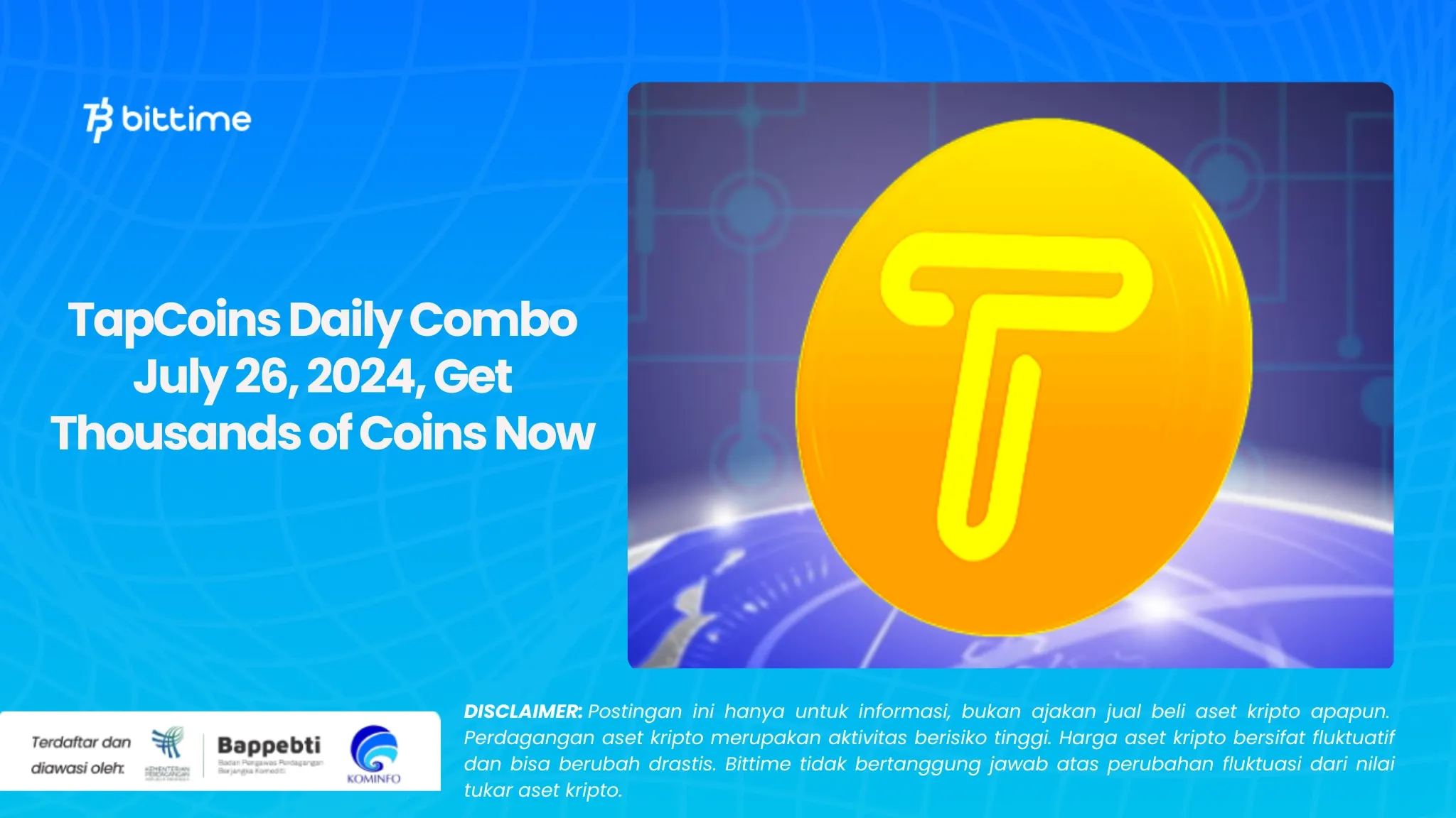 TapCoins Daily Combo 26 July 2024