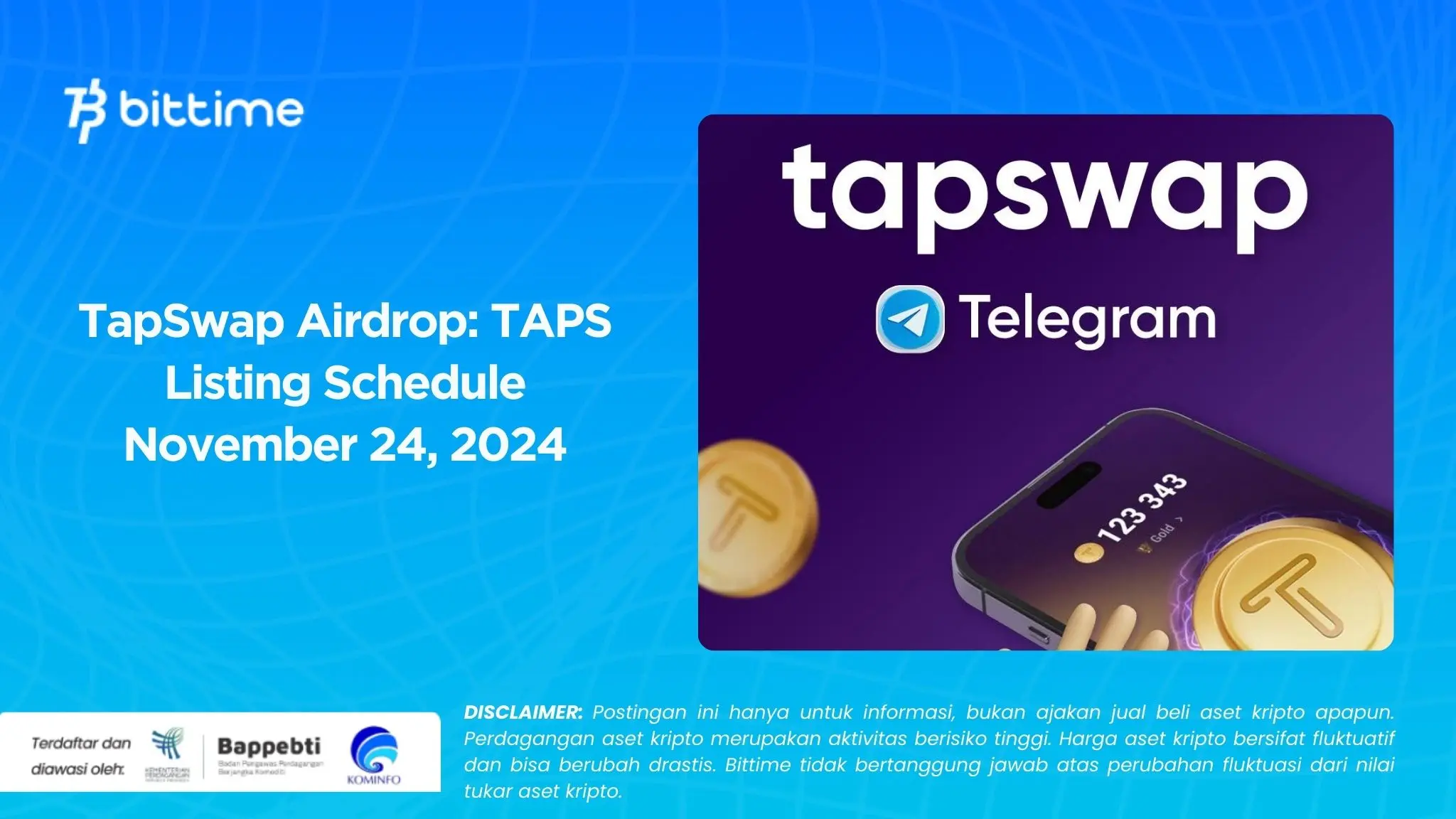 TapSwap Airdrop TAPS Listing Schedule November 24, 2024.webp