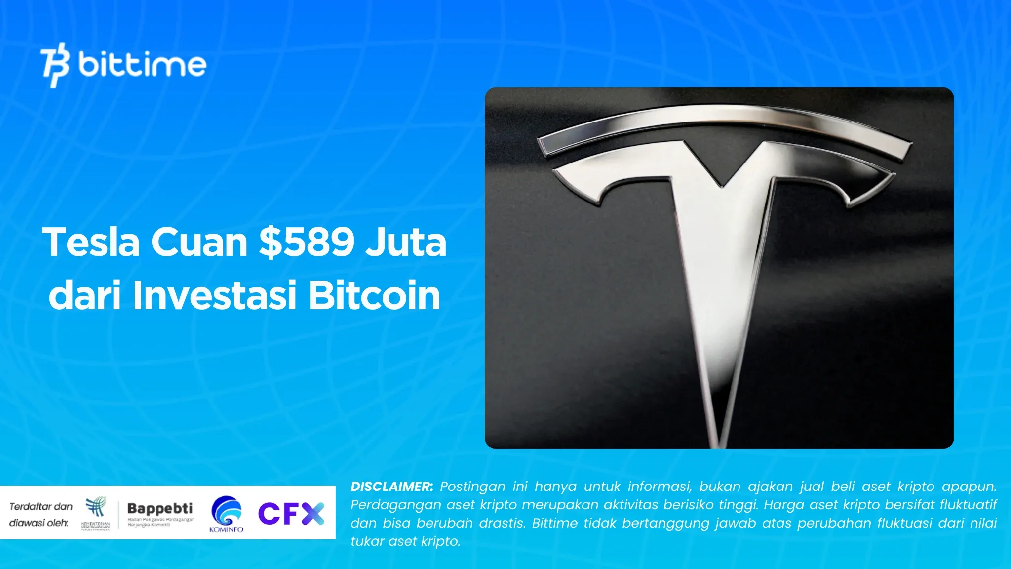 $589 Tesla Cuan $589 Juta dari Investasi Bitcoin