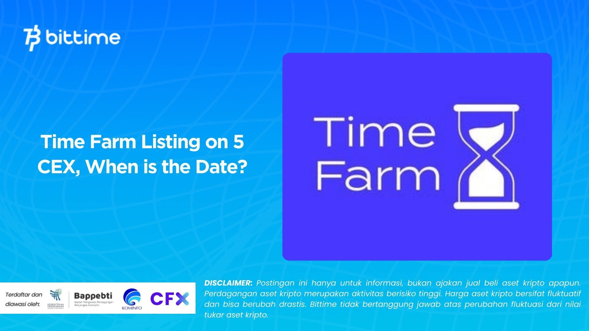 Time Farm Listing di 5 CEX, Kapan Tanggalnya
