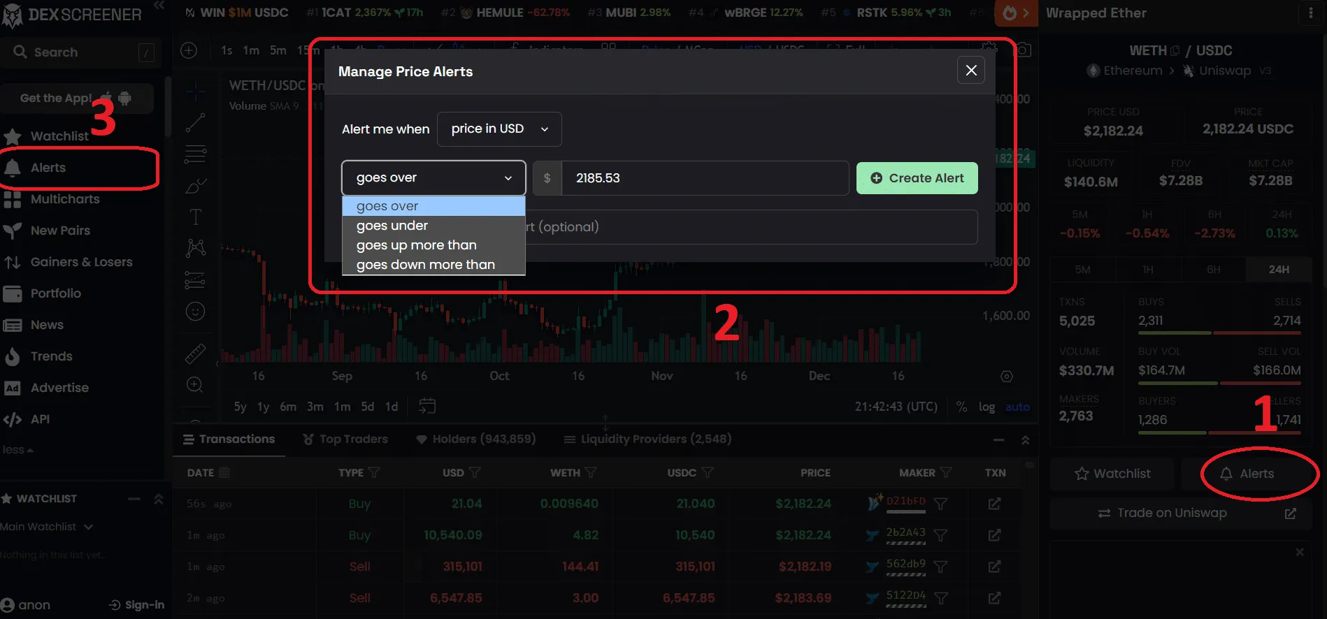 Tips dan Trik Menggunakan Dexscreener untuk Analisis Kripto - price alerts.webp