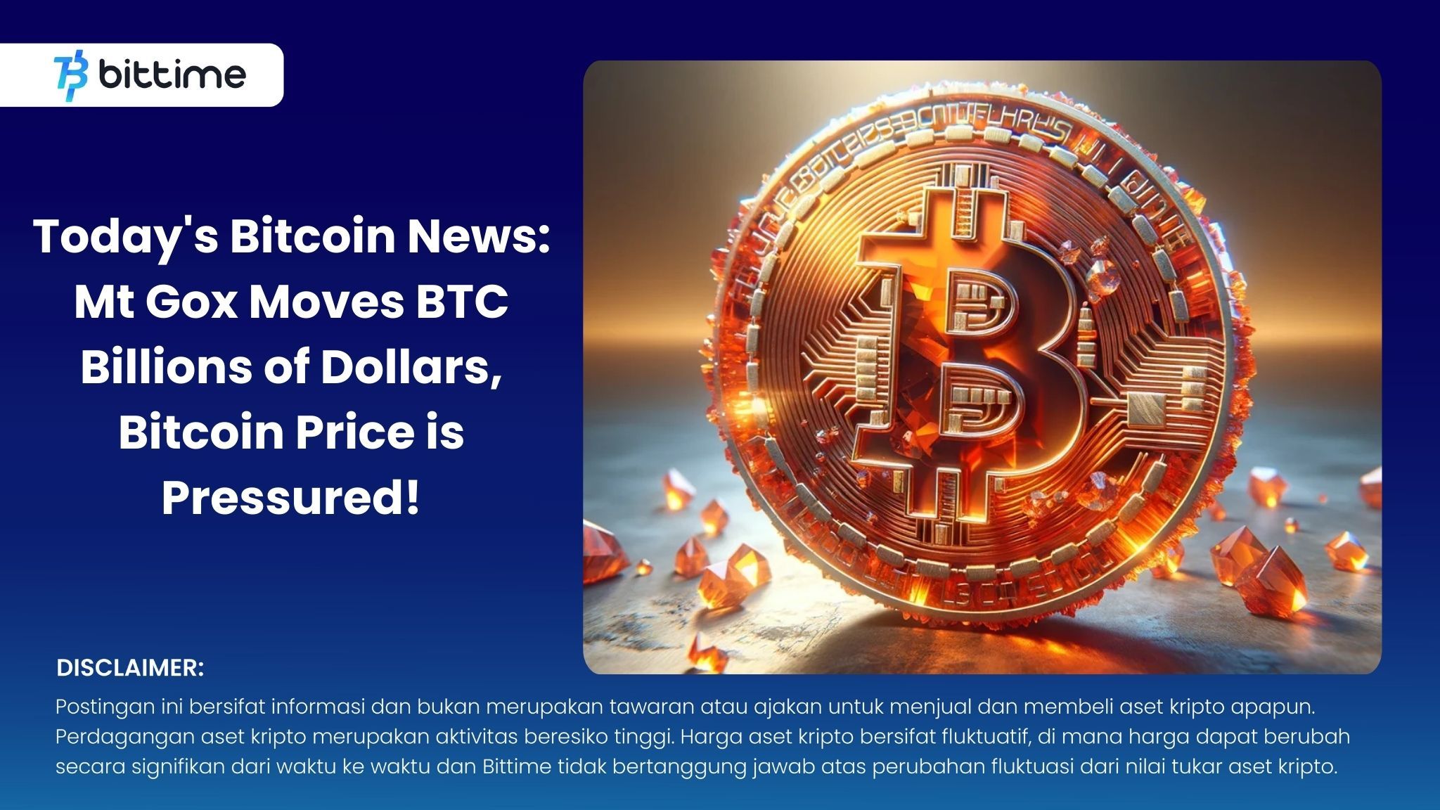 Today's Bitcoin News Mt Gox Moves BTC Billions of Dollars, Bitcoin Price is Pressured!