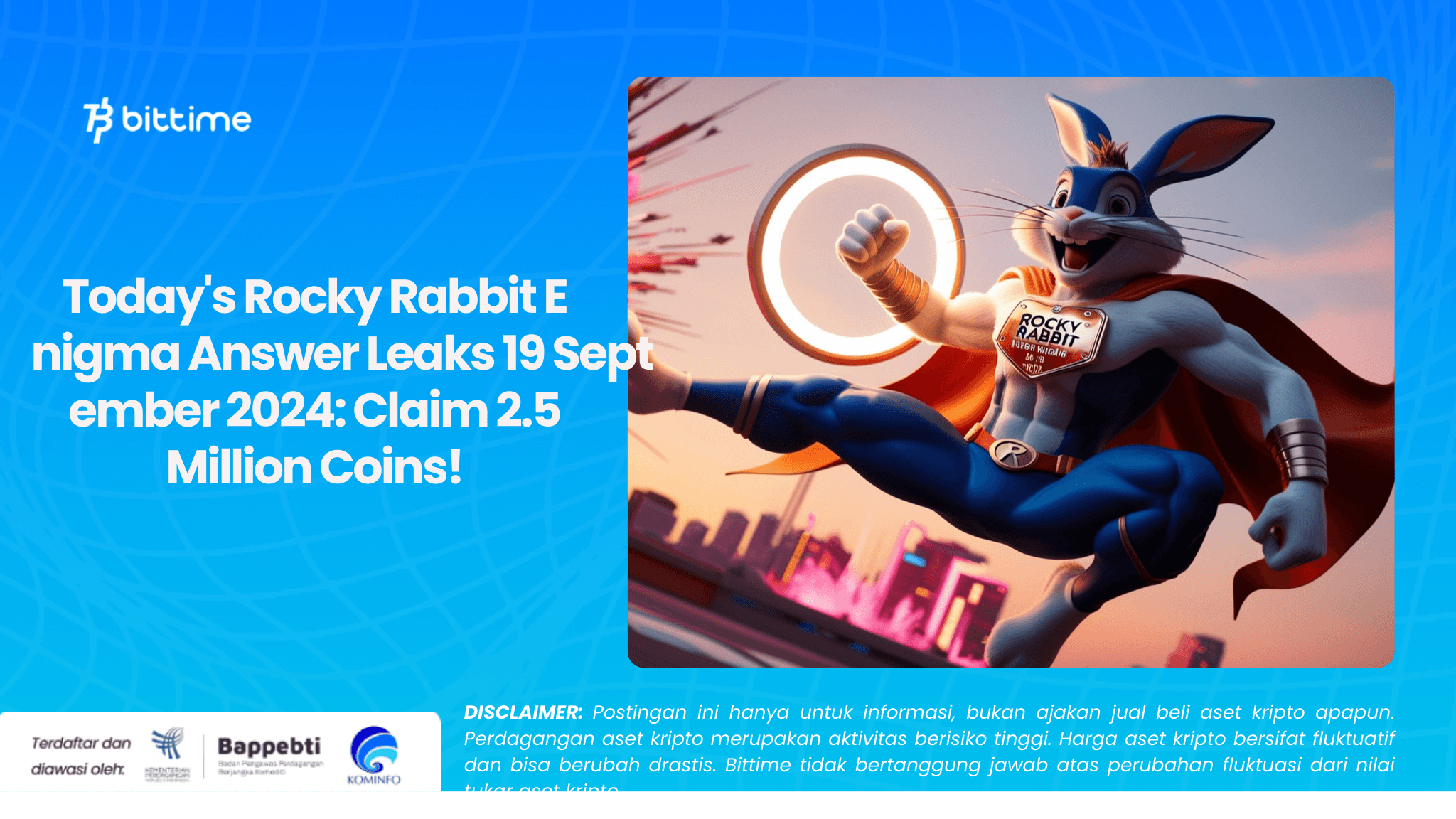Today's Rocky Rabbit Enigma Answer Leaks 19 September 2024: Claim 2.5 Million Coins!