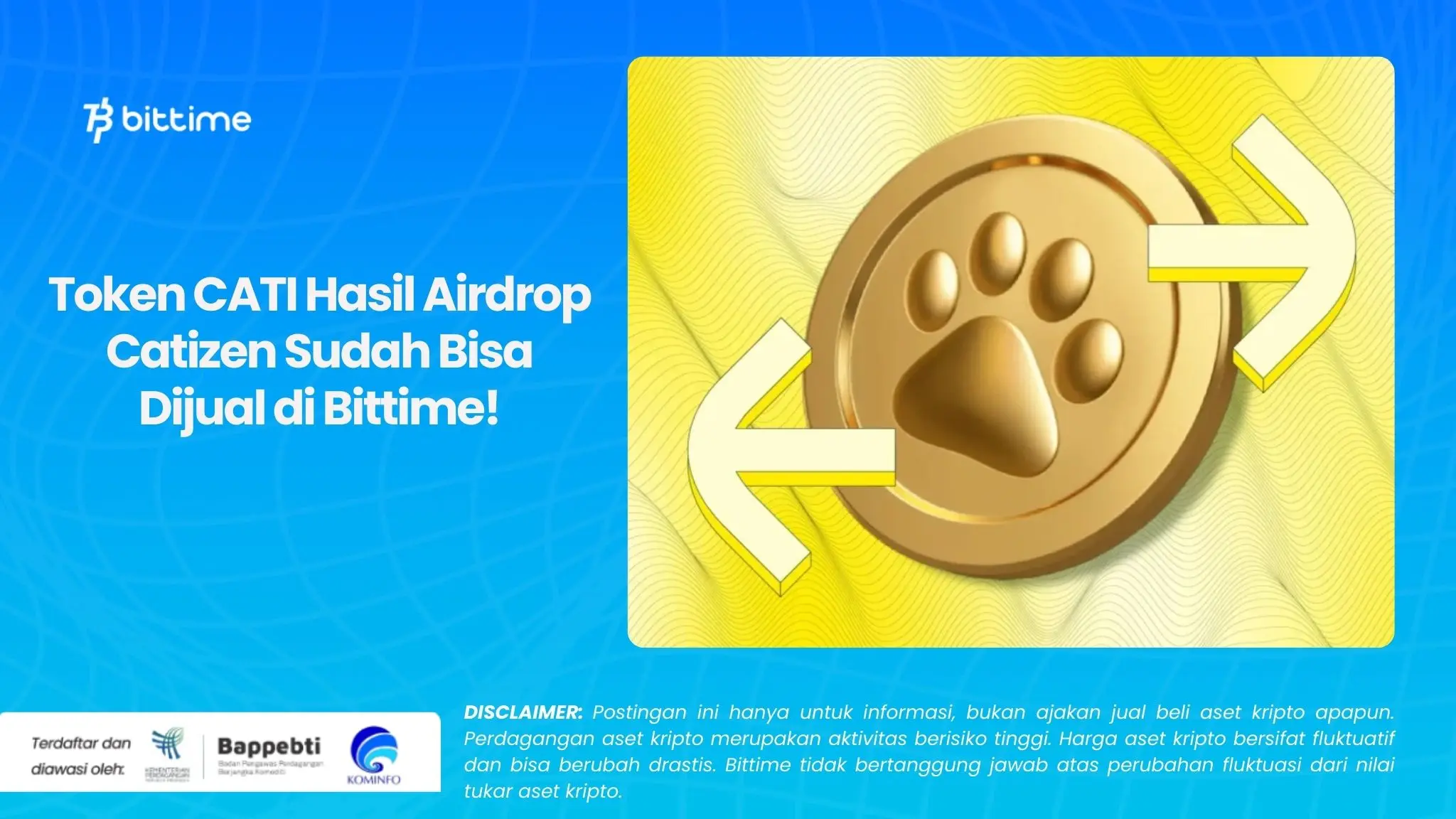 Token CATI Hasil Airdrop Catizen Sudah Bisa Dijual di Bittime!.webp