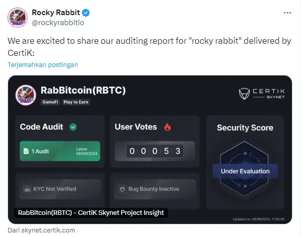 Token Rocky Rabbit di Audit Certik.webp