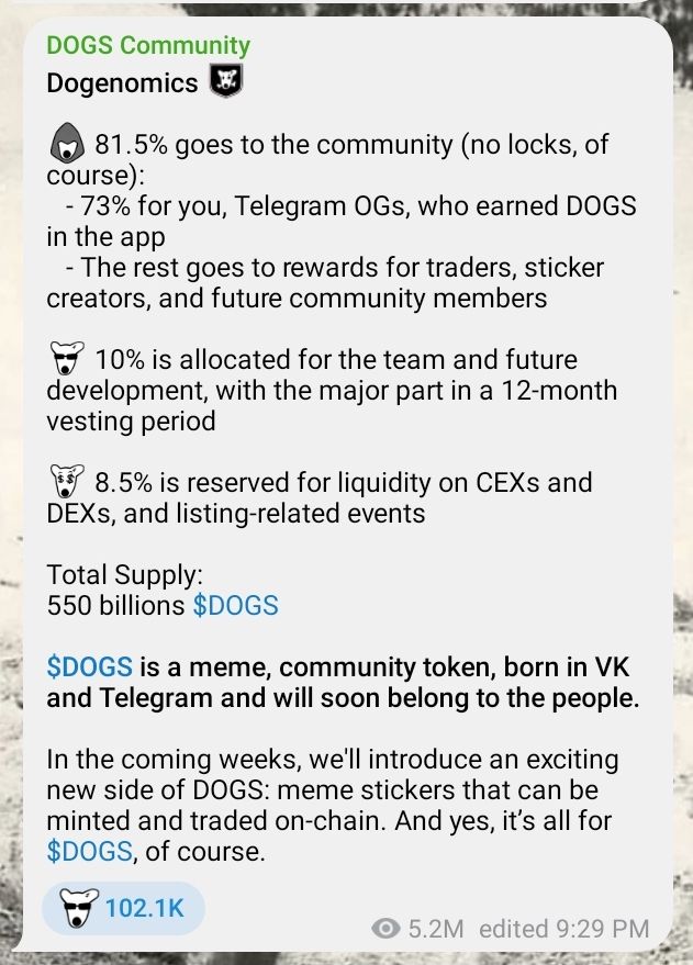 Tokenomics Dogs