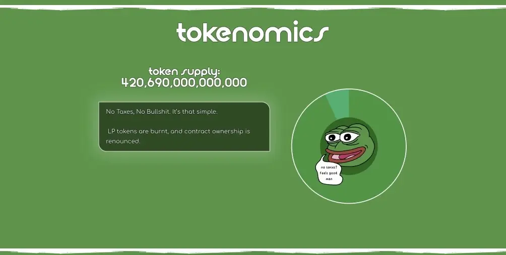 Tokenomics Pepe Coin.