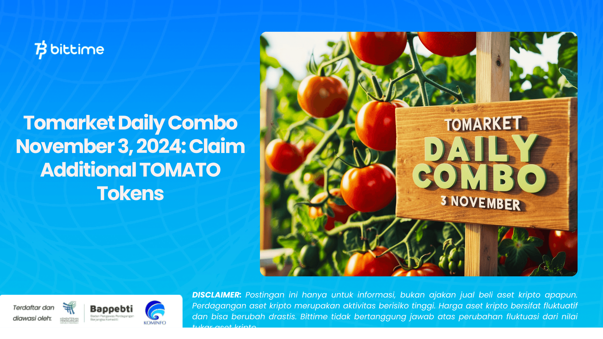 Tomarket Daily Combo November 3, 2024: Claim Additional TOMATO Tokens