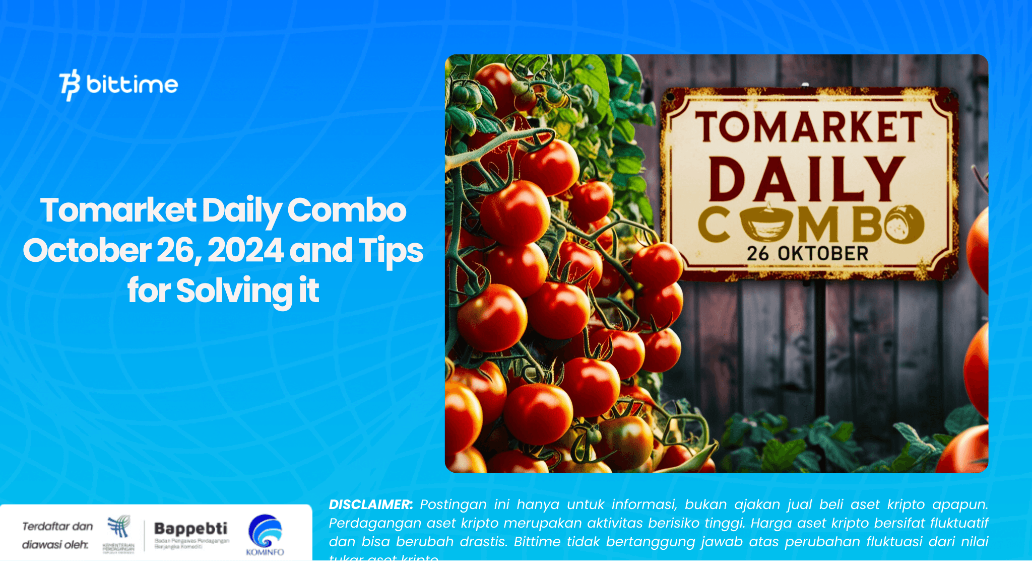 Tomarket Daily Combo October 26, 2024 and Tips for Solving it