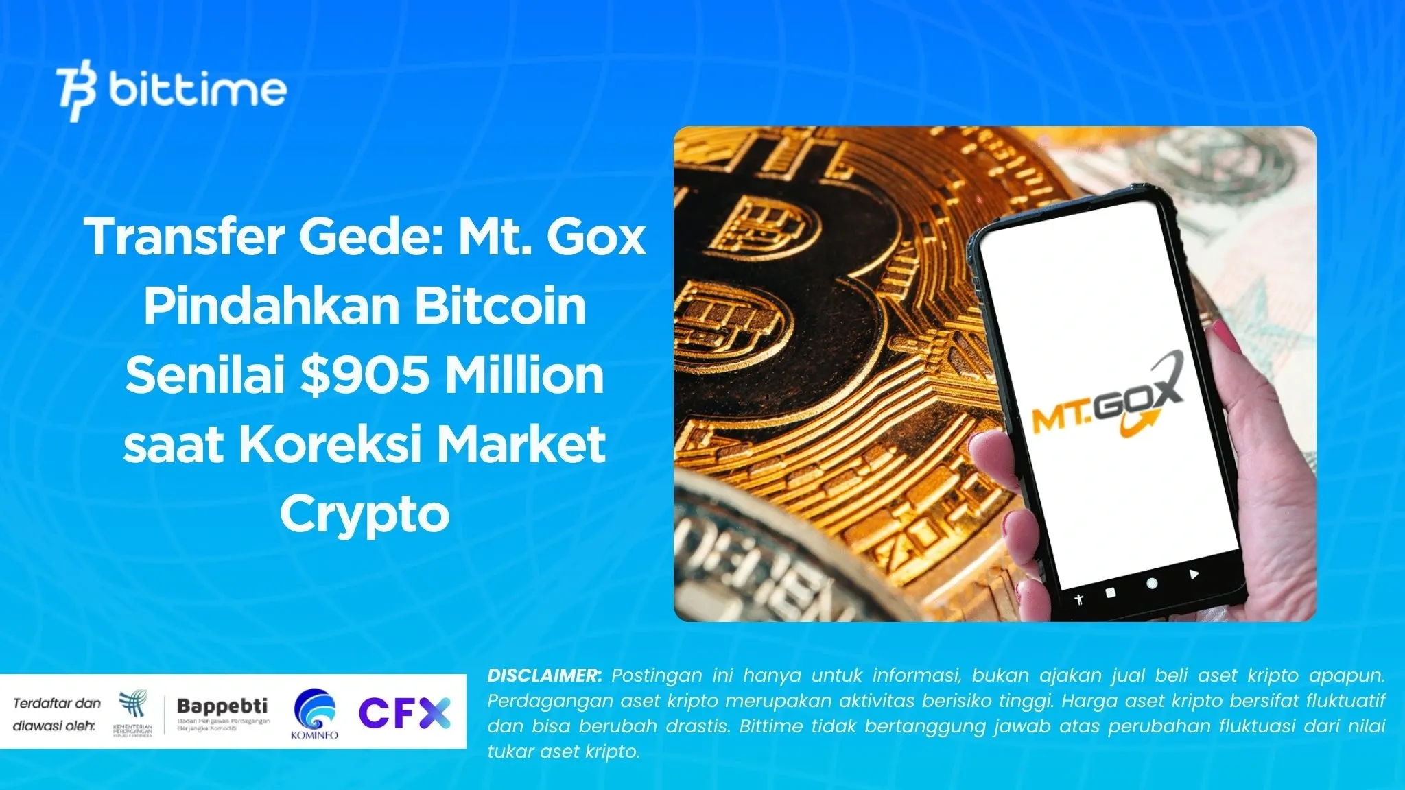 Transfer Gede Mt. Gox Pindahkan Bitcoin Senilai 905 Million saat Koreksi Market Crypto