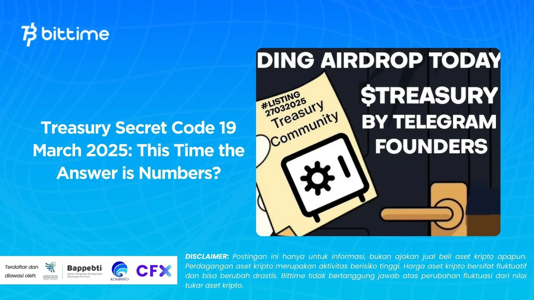 Treasury Secret Code 19 March 2025 This Time the Answer is Numbers
