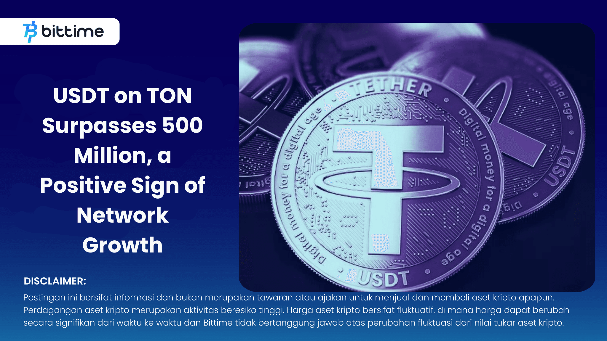 USDT on TON Surpasses 500 Million, a Positive Sign of Network Growth.png