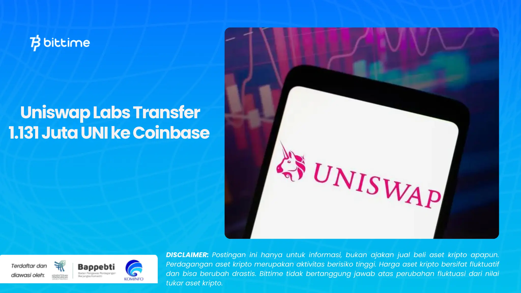 Uniswap Labs Transfer 1.131 Juta UNI ke Coinbase 