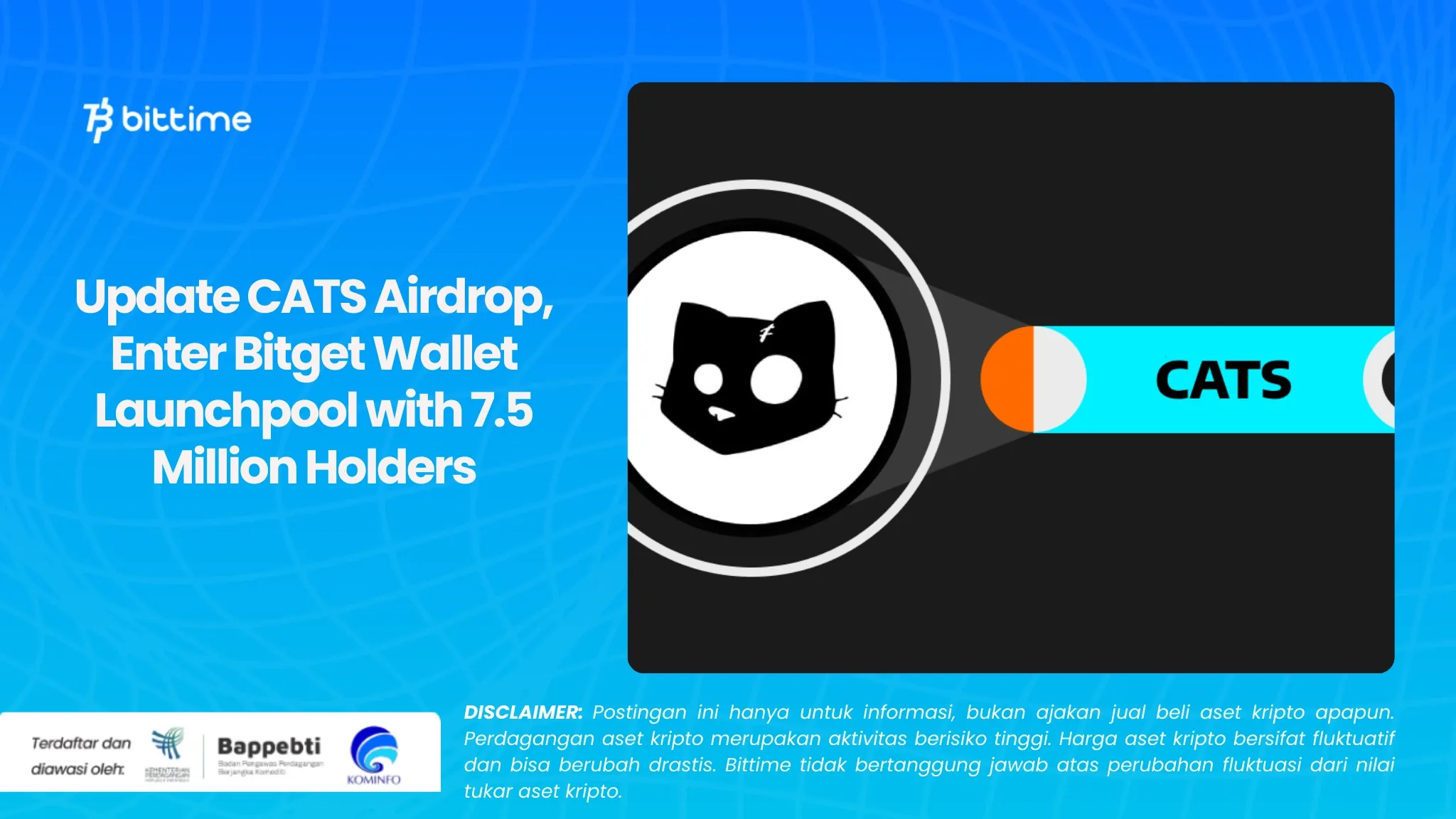 Update Airdrop CATS, Masuk Launchpool Bitget Wallet dengan 7.5 Juta Holders