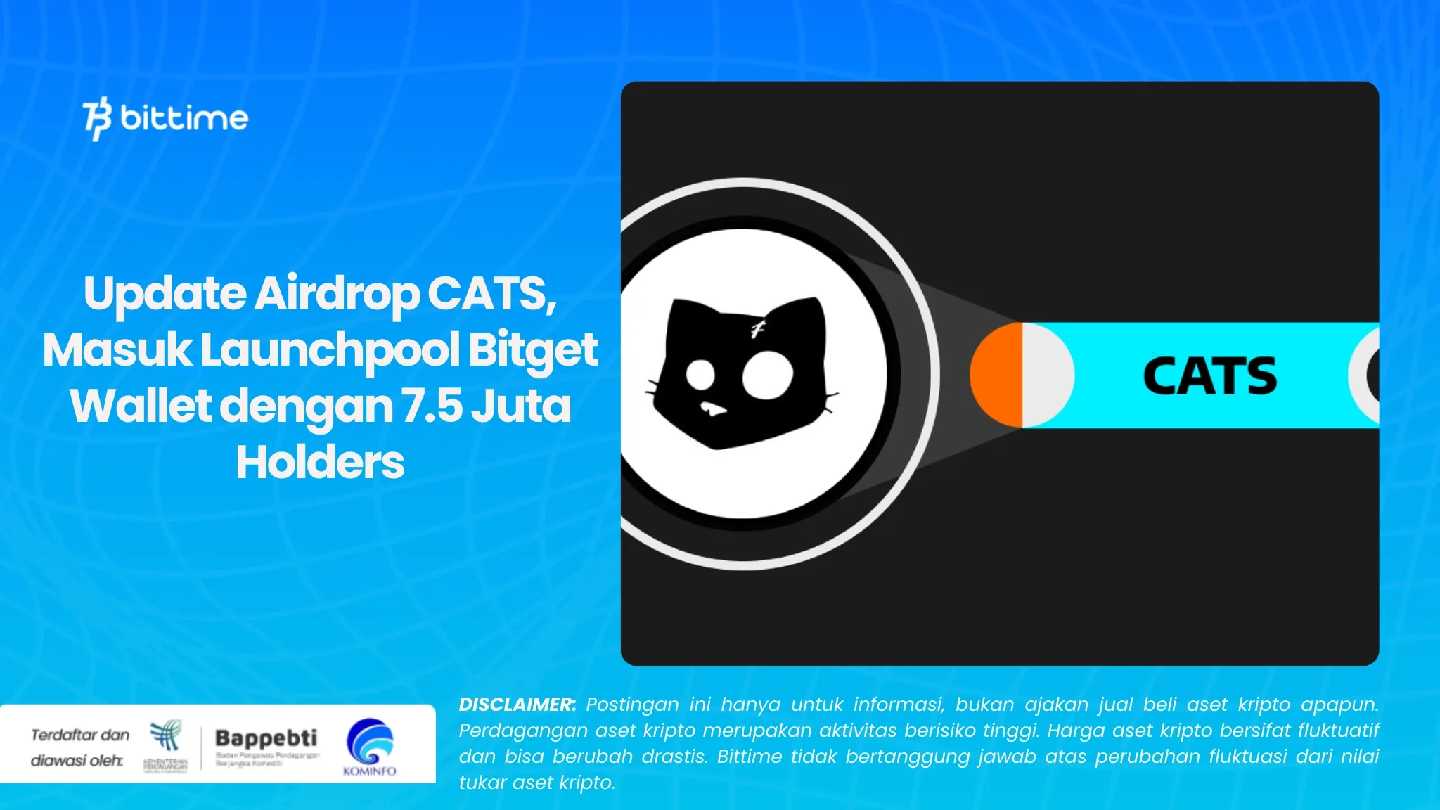 Update Airdrop CATS, Masuk Launchpool Bitget Wallet dengan 7.5 Juta Holders