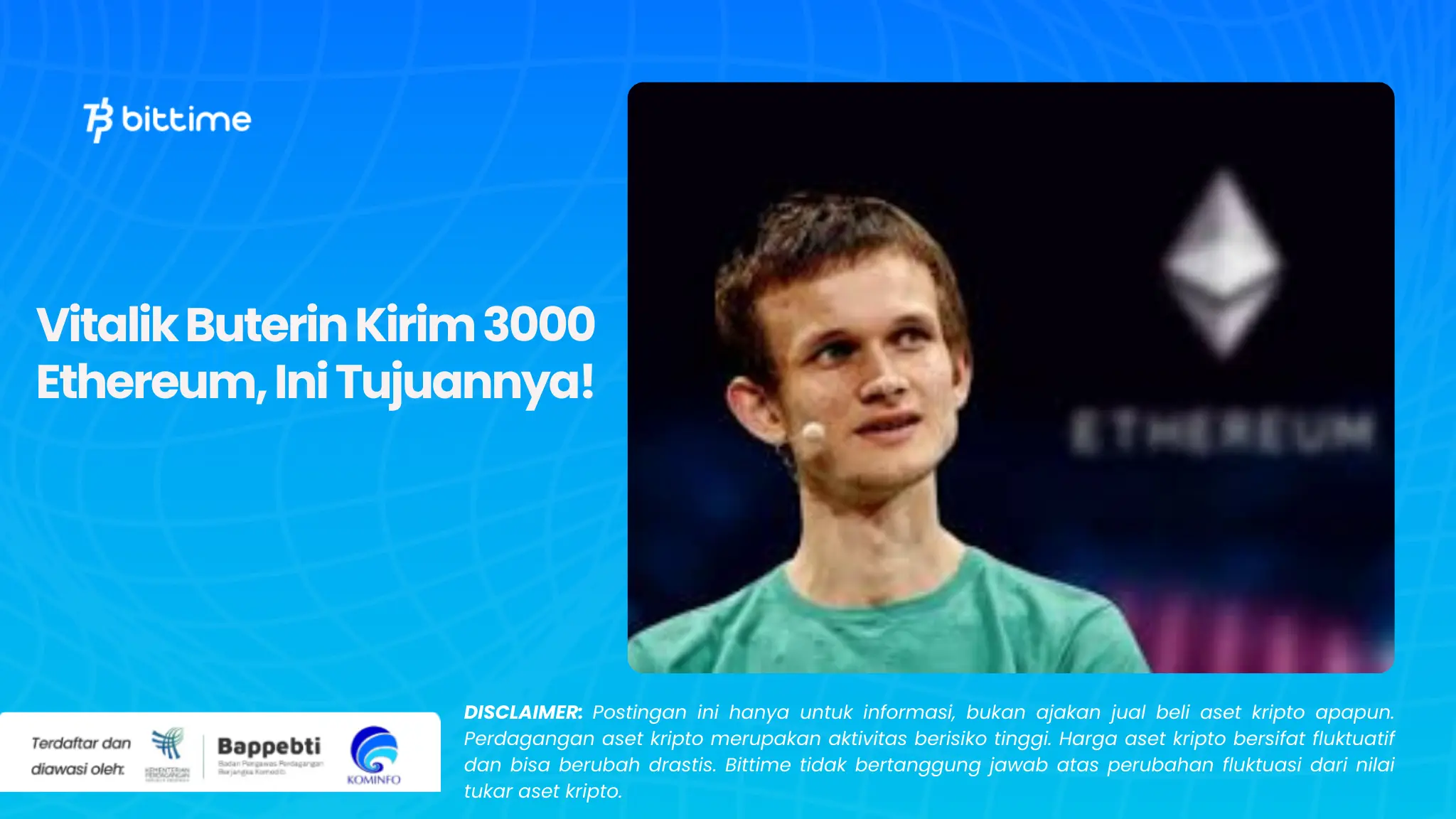 Vitalik Buterin Kirim 3000 Ethereum, Ini Tujuannya!