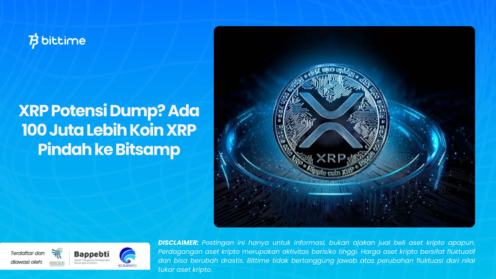 XRP Potensi Dump? Ada 100 Juta Lebih Koin XRP Pindah ke Bitstamp