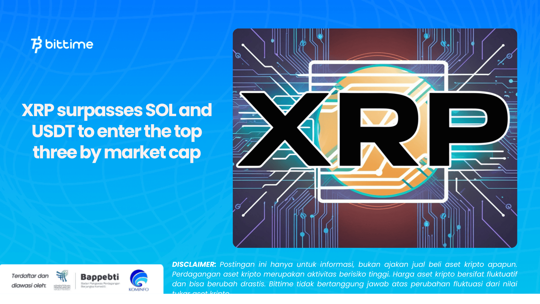XRP surpasses SOL and USDT to enter the top three by market cap.png