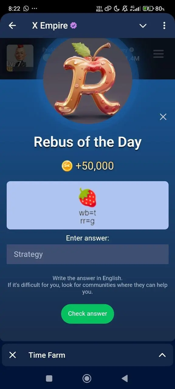 X Empire Rebus of The Day 20 Agustus.webp