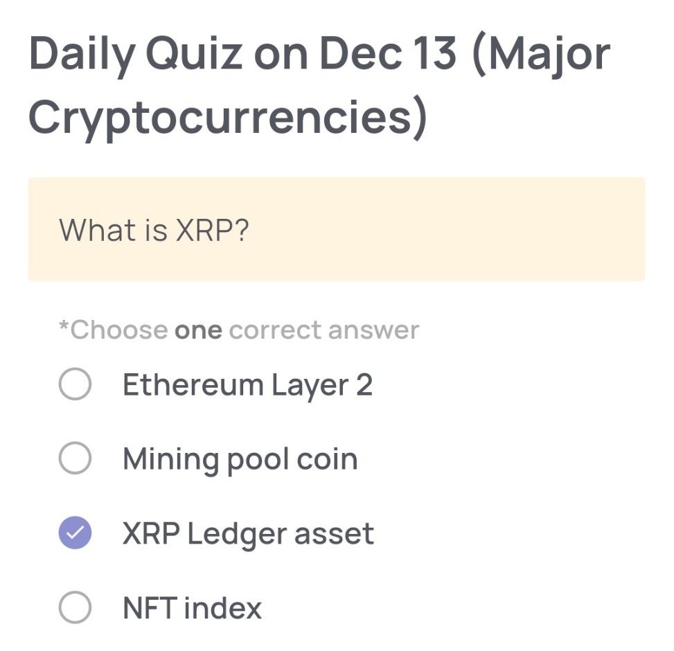 Xenea Wallet Daily Quiz 13-14 Desember 2025.