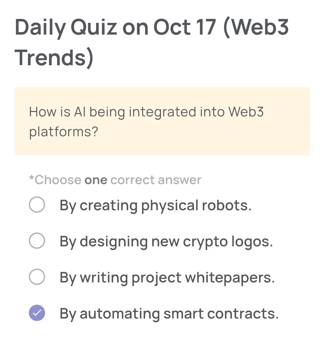 Xenea Wallet Daily Quiz 17 Oktober 2025