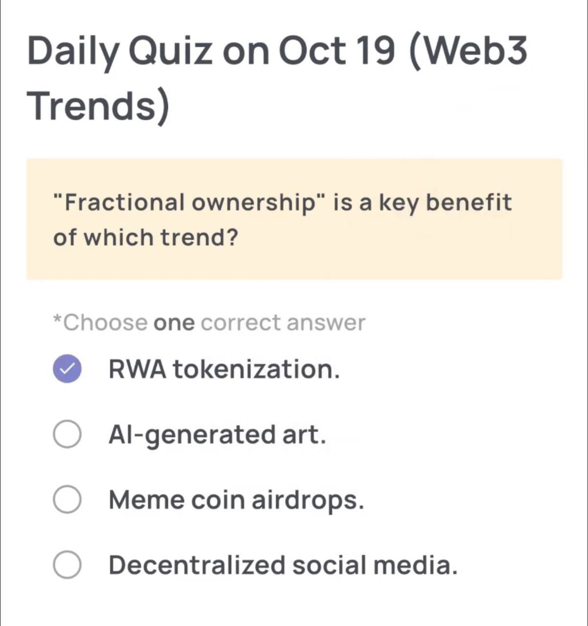 Xenea Wallet Daily Quiz 19 Oktober 2025: Jawaban Hari Ini