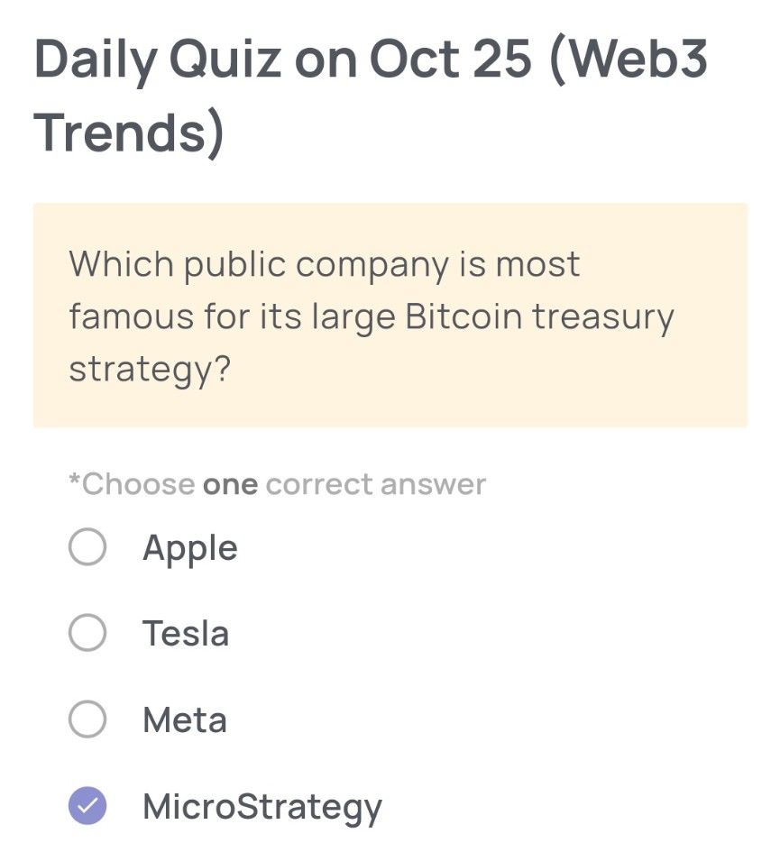Xenea Wallet Daily Quiz 25-26 Oktober 2025.