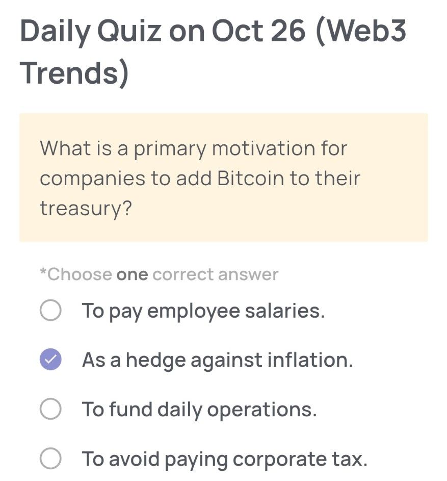 Xenea Wallet Daily Quiz 26-27 Oktober 2025.